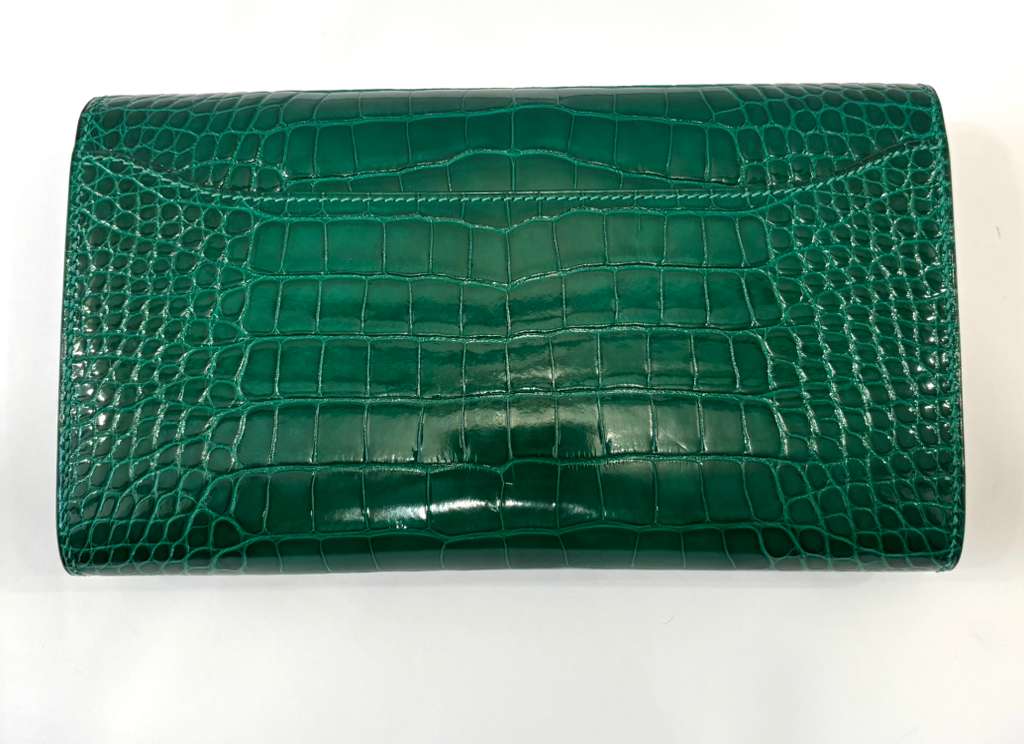 HERMÈS ALLIGATOR CROC LEATHER CONSTANCE LONG WALLET
