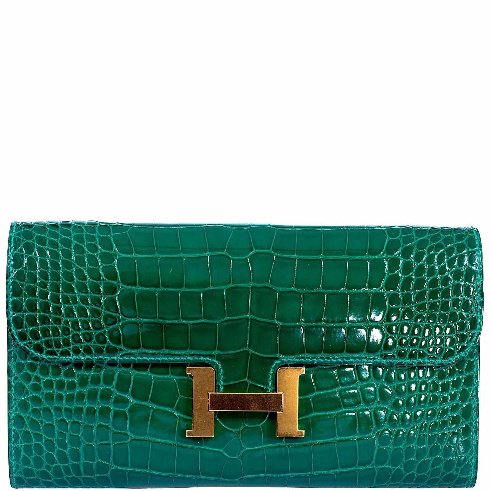 HERMÈS ALLIGATOR CROC LEATHER CONSTANCE LONG WALLET