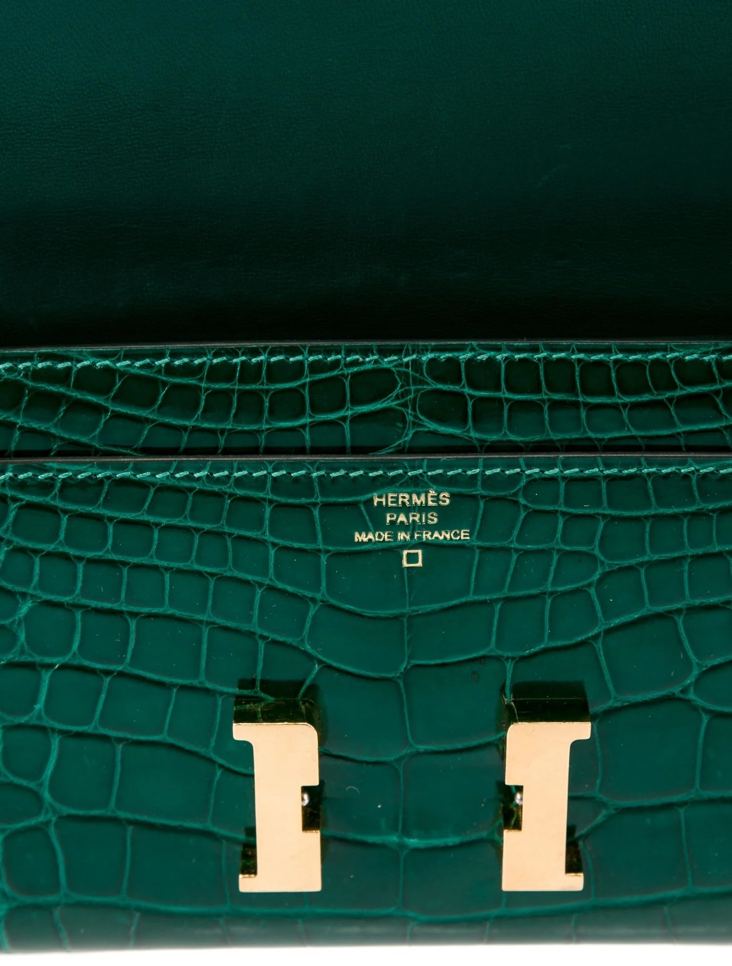 HERMÈS ALLIGATOR CROC LEATHER CONSTANCE LONG WALLET