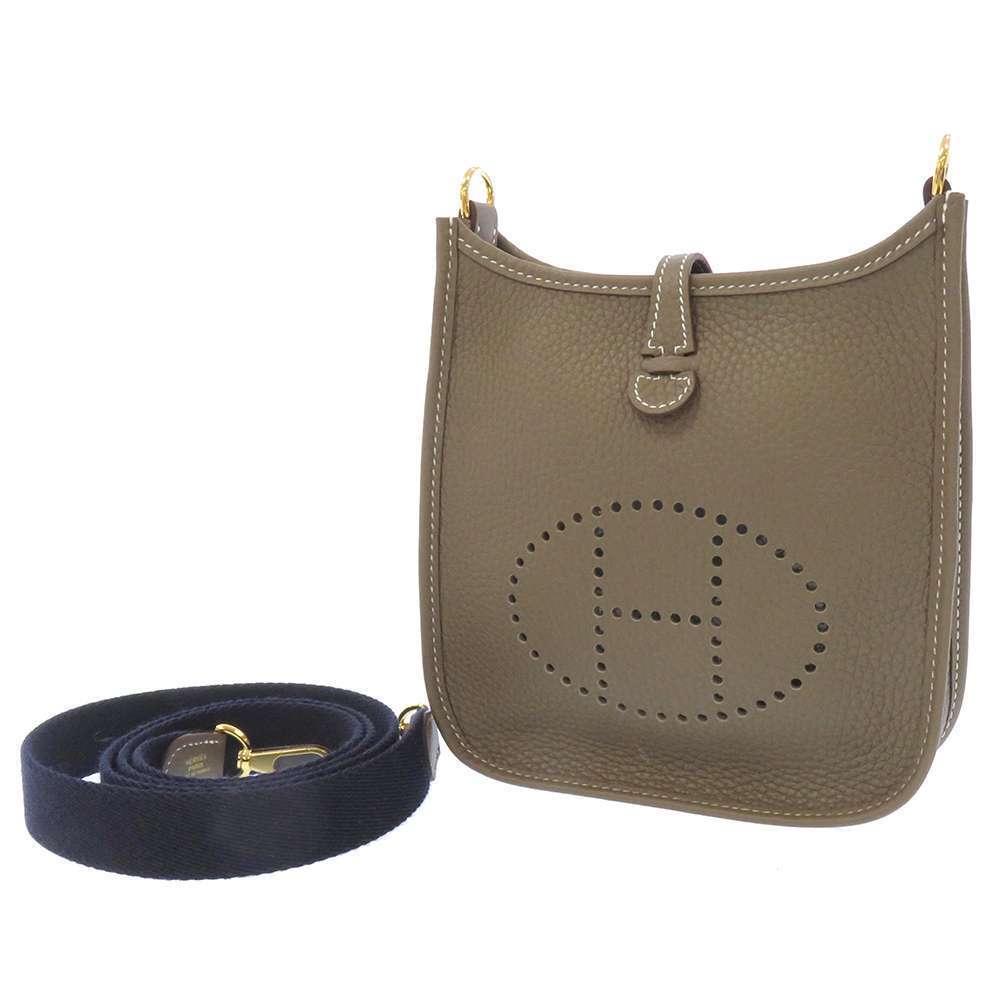 HERMÈS TAURILLON CLEMENCE AMAZONE EVELYNE TPM BAG  ETOUPE BLEU INDIGO