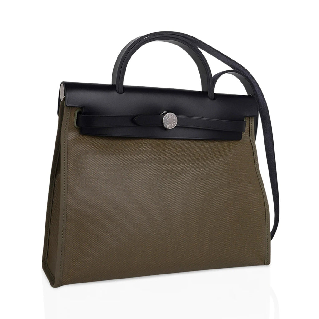HERMÈS HERBAG ZIP RETOURNE 31 LEATHER PALLADIUM SHOULDER BAG
