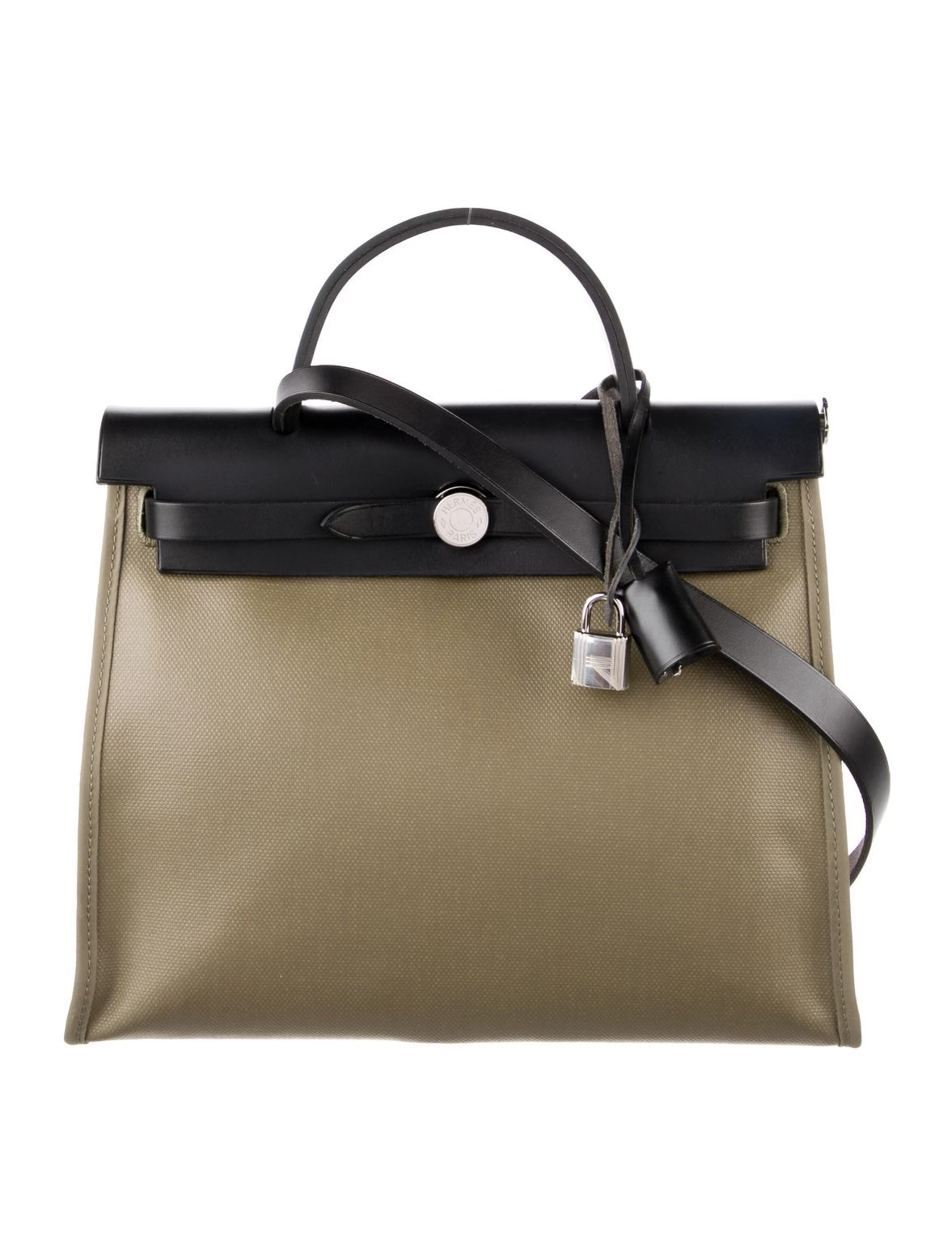 HERMÈS HERBAG ZIP RETOURNE 31 LEATHER PALLADIUM SHOULDER BAG