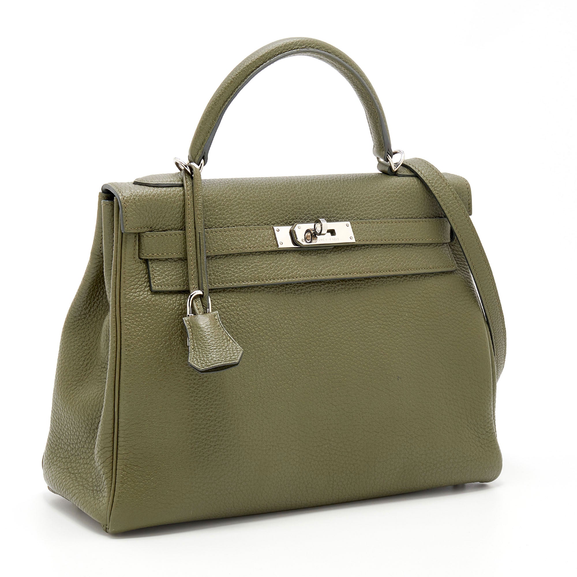 HERMÈS KELLY RETOURNE 32 VERT VERONESE TOGO LEATHER SHOULDER BAG