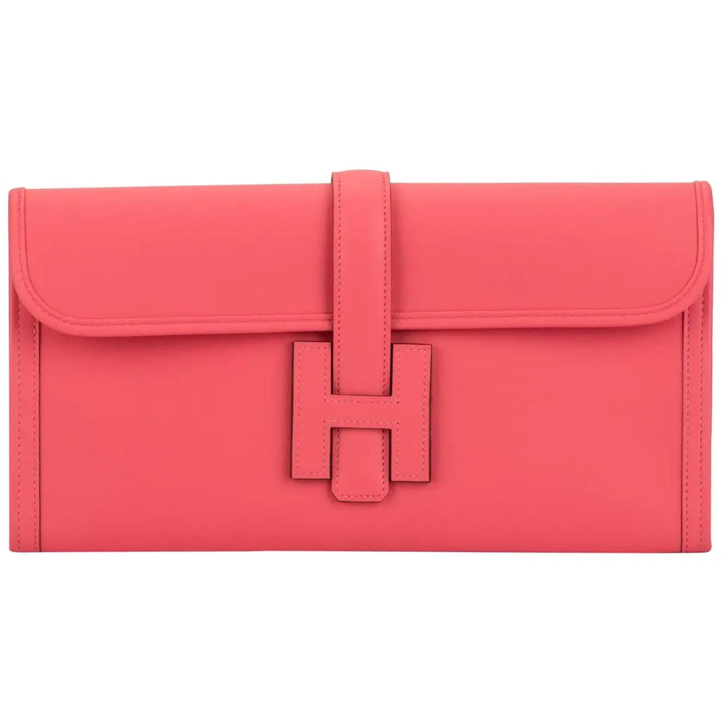 HERMÈS ROSE AZALEE JIGE ELAN CLUTCH BAG