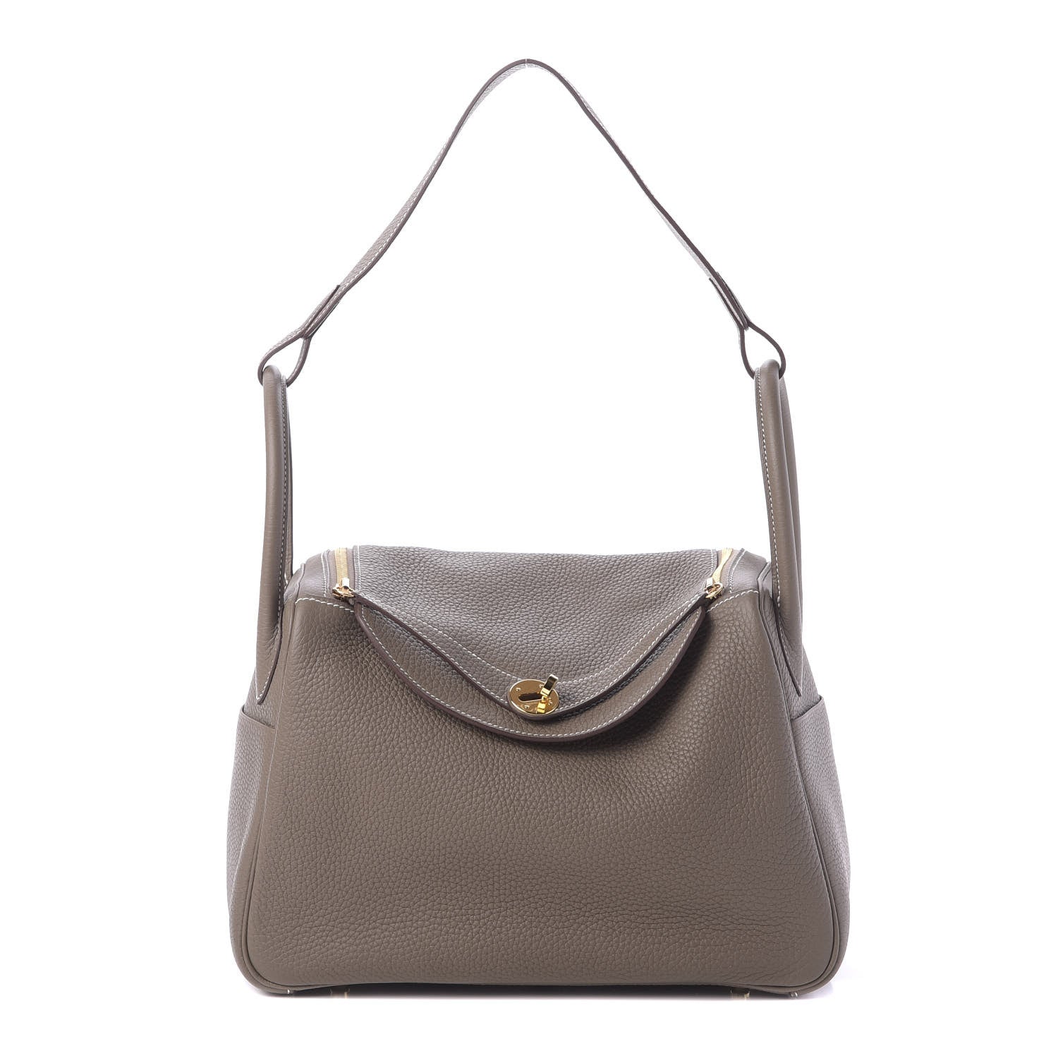 HERMÈS Taurillon Clemence Lindy 30 Etoupe