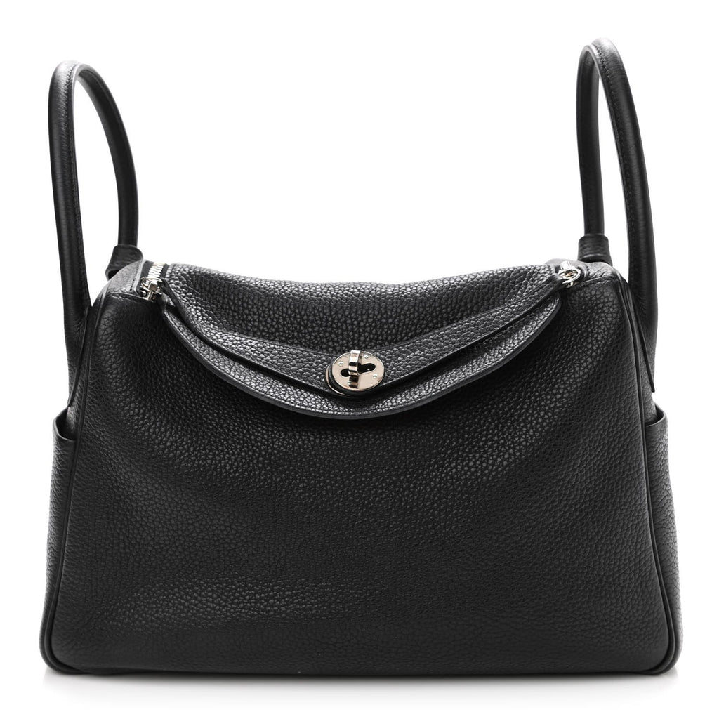 HERMÈS TAURILLON CLEMENCE VERSO LINDY 30 BAG BLACK TOFFEE