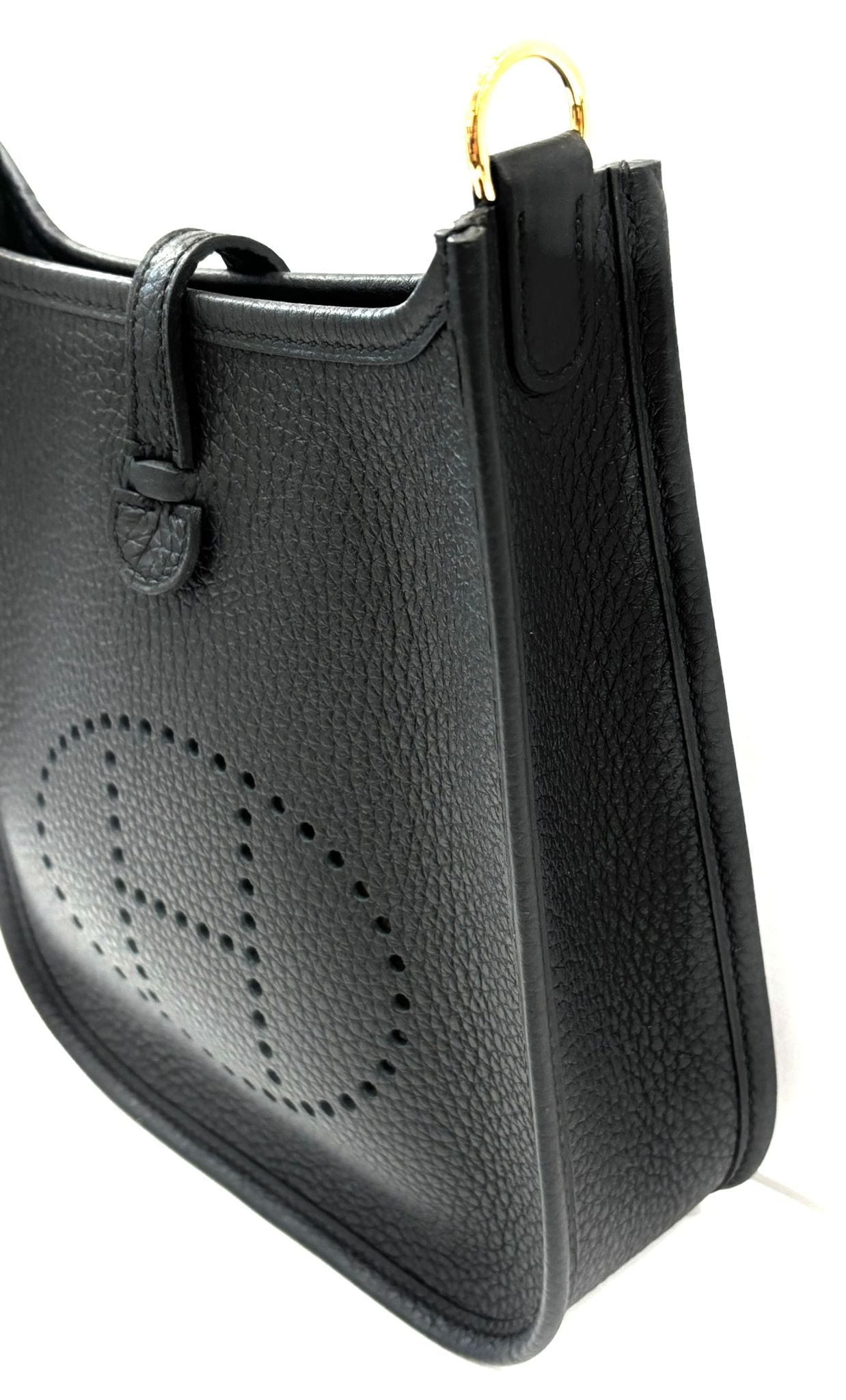 HERMÈS CLEMENCE EVELYN TPM CROSSBODY BAG IN NOIR