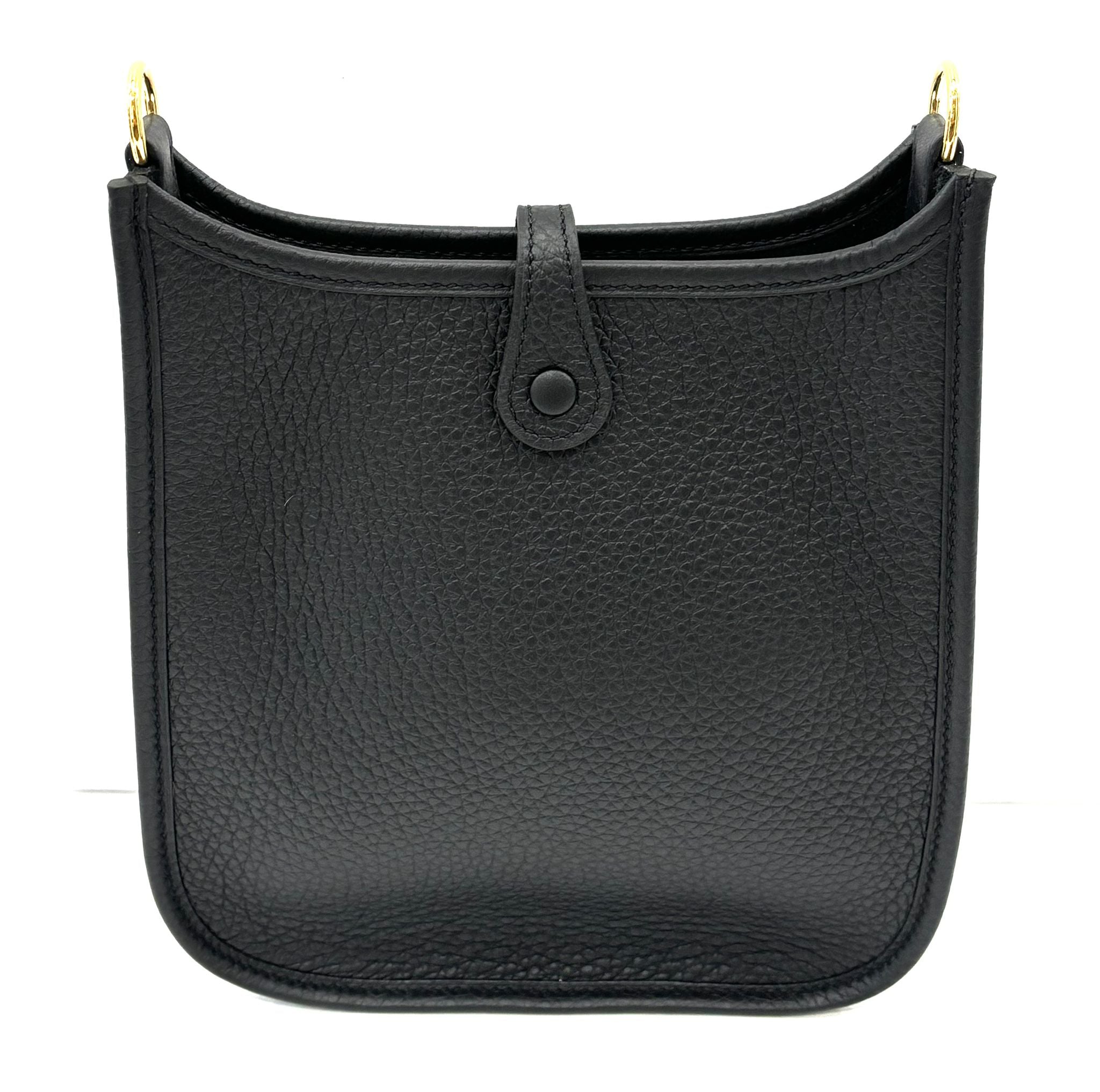 HERMÈS CLEMENCE EVELYN TPM CROSSBODY BAG IN NOIR