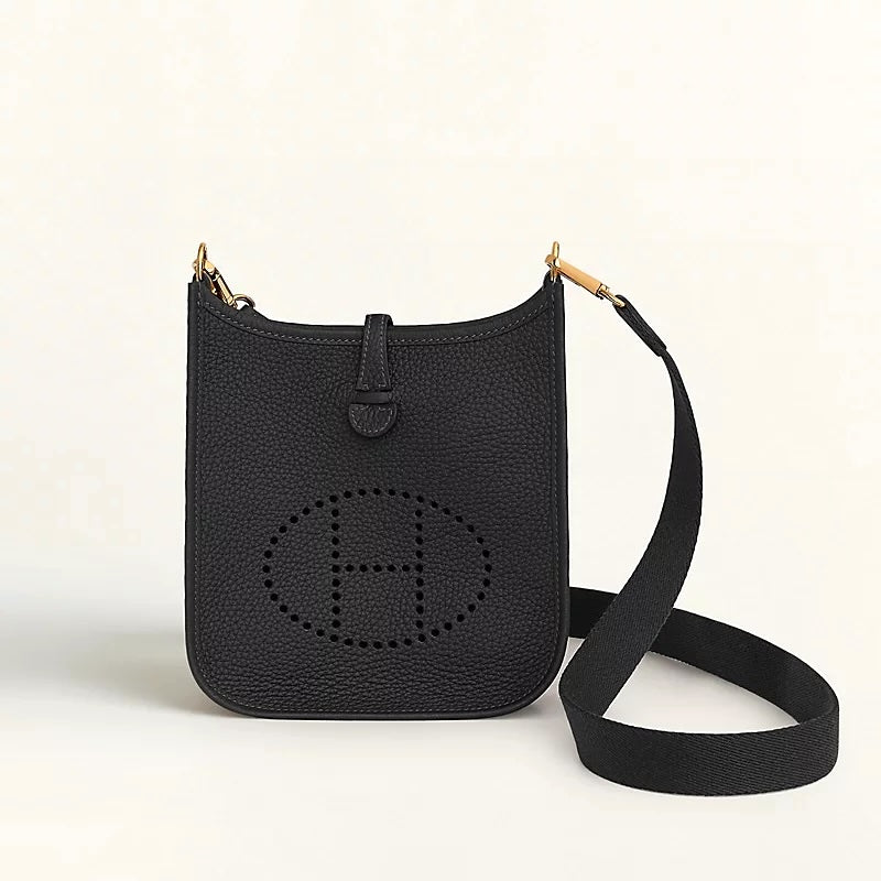 HERMÈS CLEMENCE EVELYN TPM CROSSBODY BAG IN NOIR