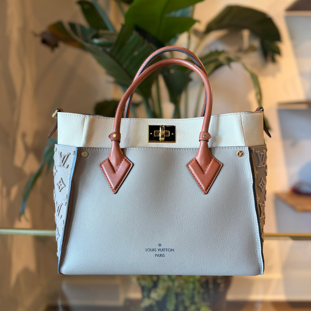 LOUIS VUITTON On My Side MM Monogram Tuffetage Leather Tote Bag
