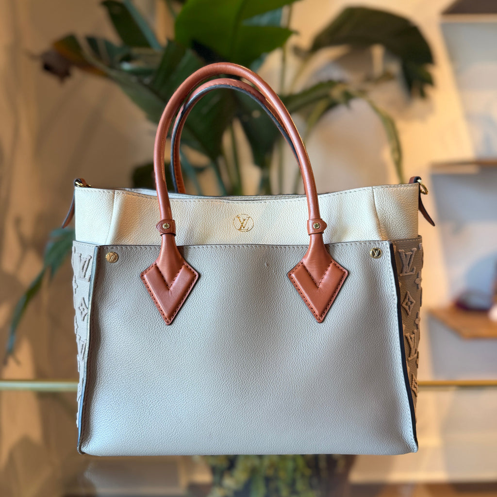LOUIS VUITTON On My Side MM Monogram Tuffetage Leather Tote Bag