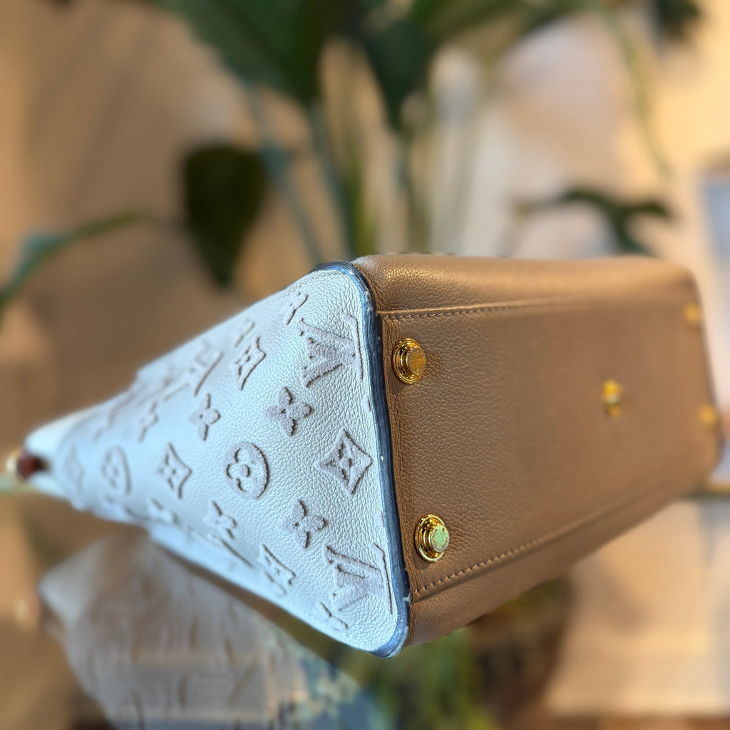 LOUIS VUITTON On My Side MM Monogram Tuffetage Leather Tote Bag