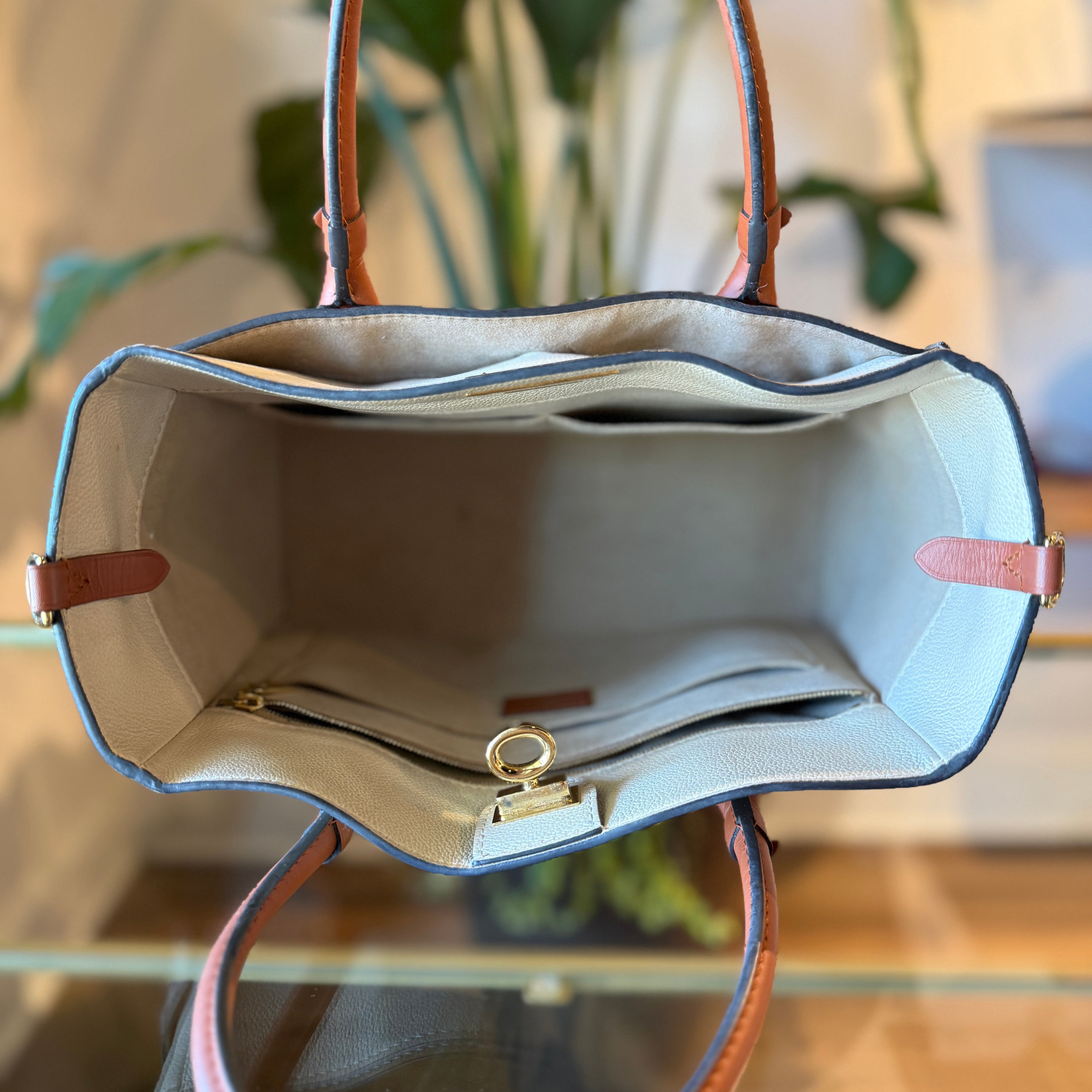 LOUIS VUITTON On My Side MM Monogram Tuffetage Leather Tote Bag