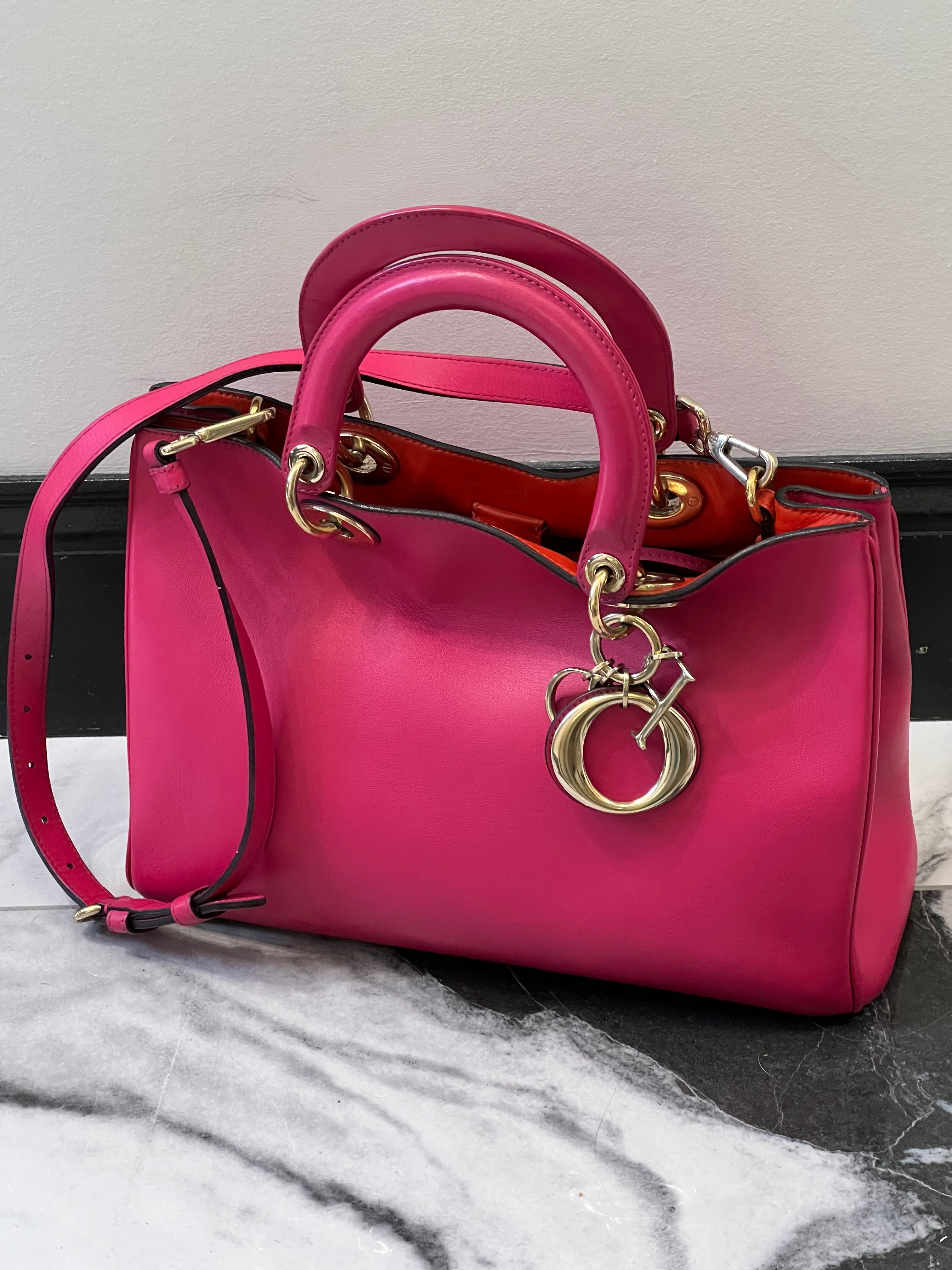 DIOR Smooth Calfskin Large Diorissimo Tote Fuchsia