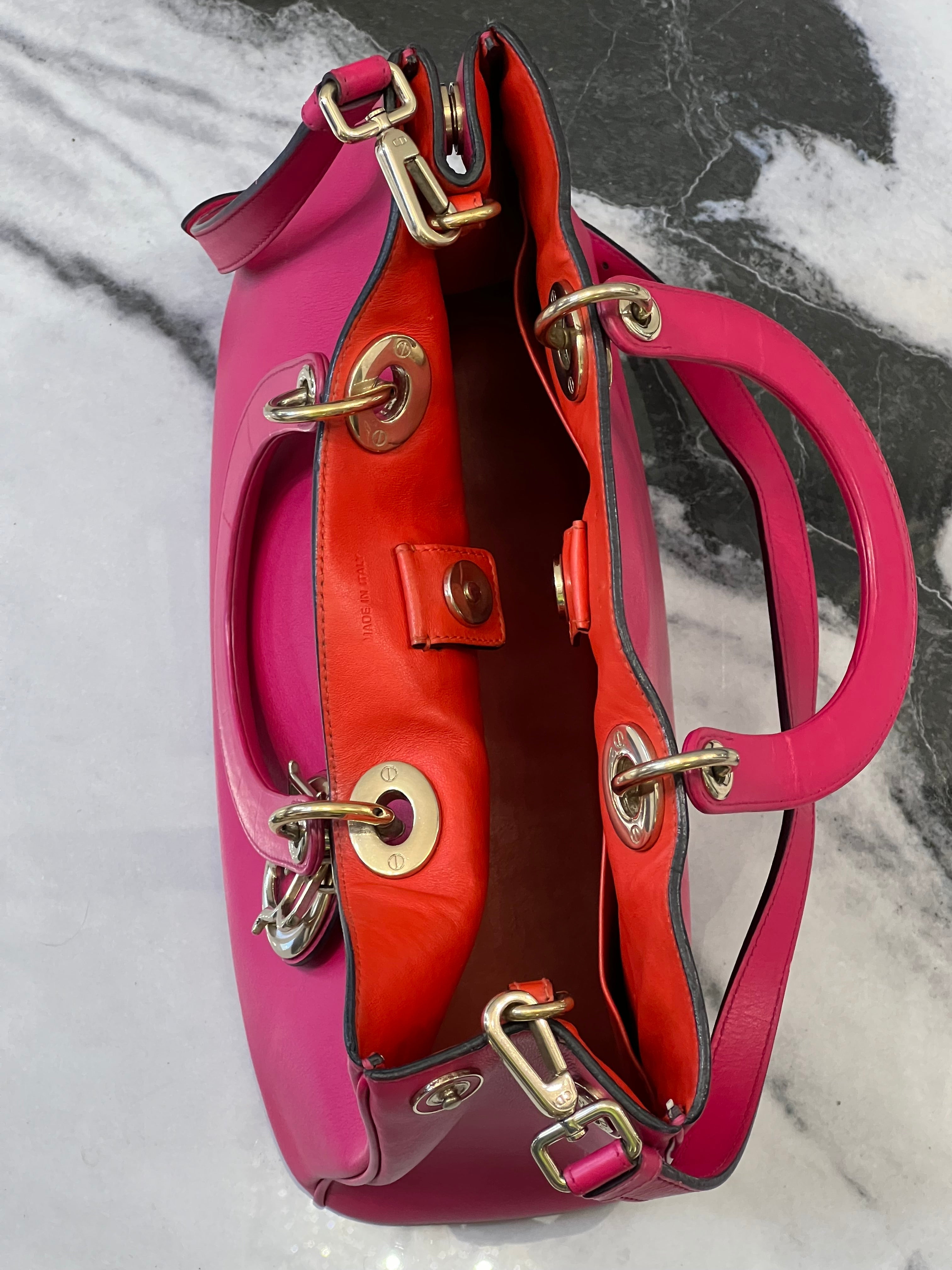 DIOR Smooth Calfskin Large Diorissimo Tote Fuchsia