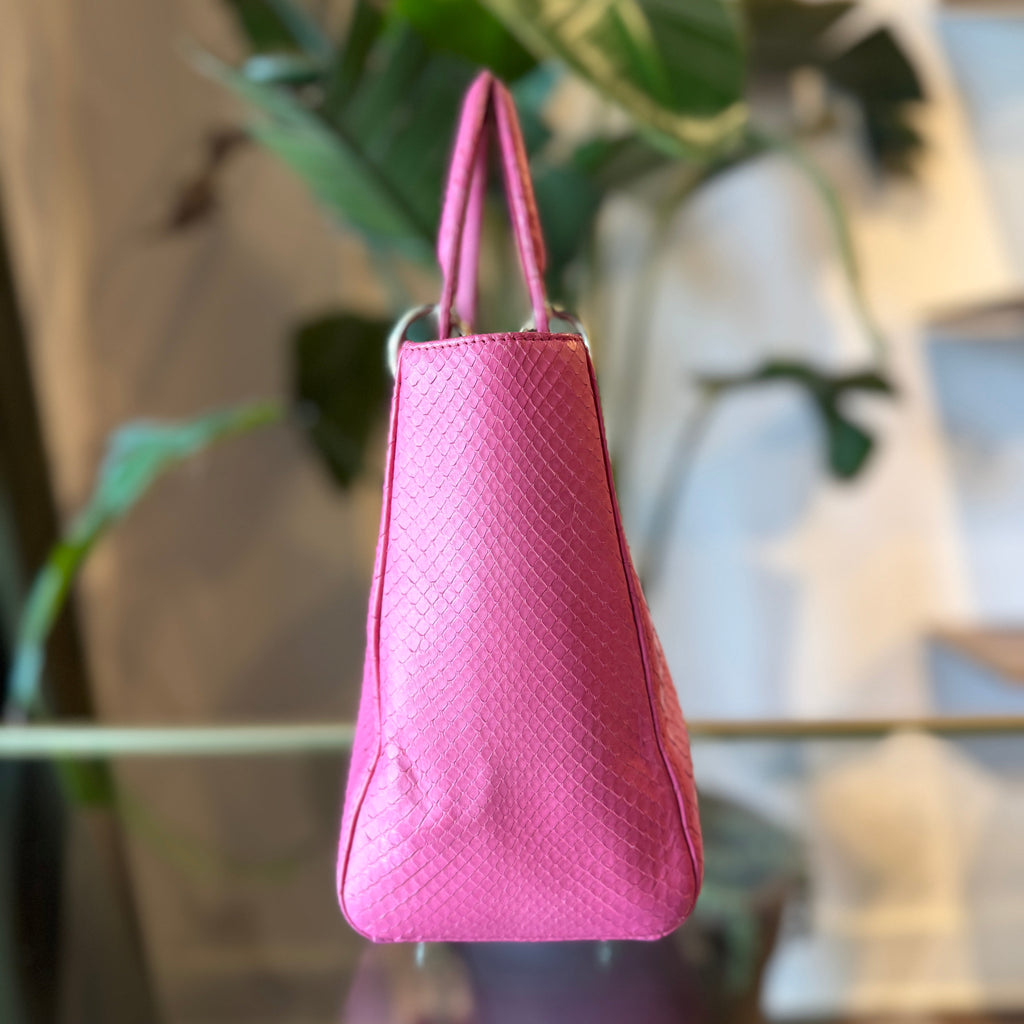 DIOR Lady Dior Pink Snakeskin