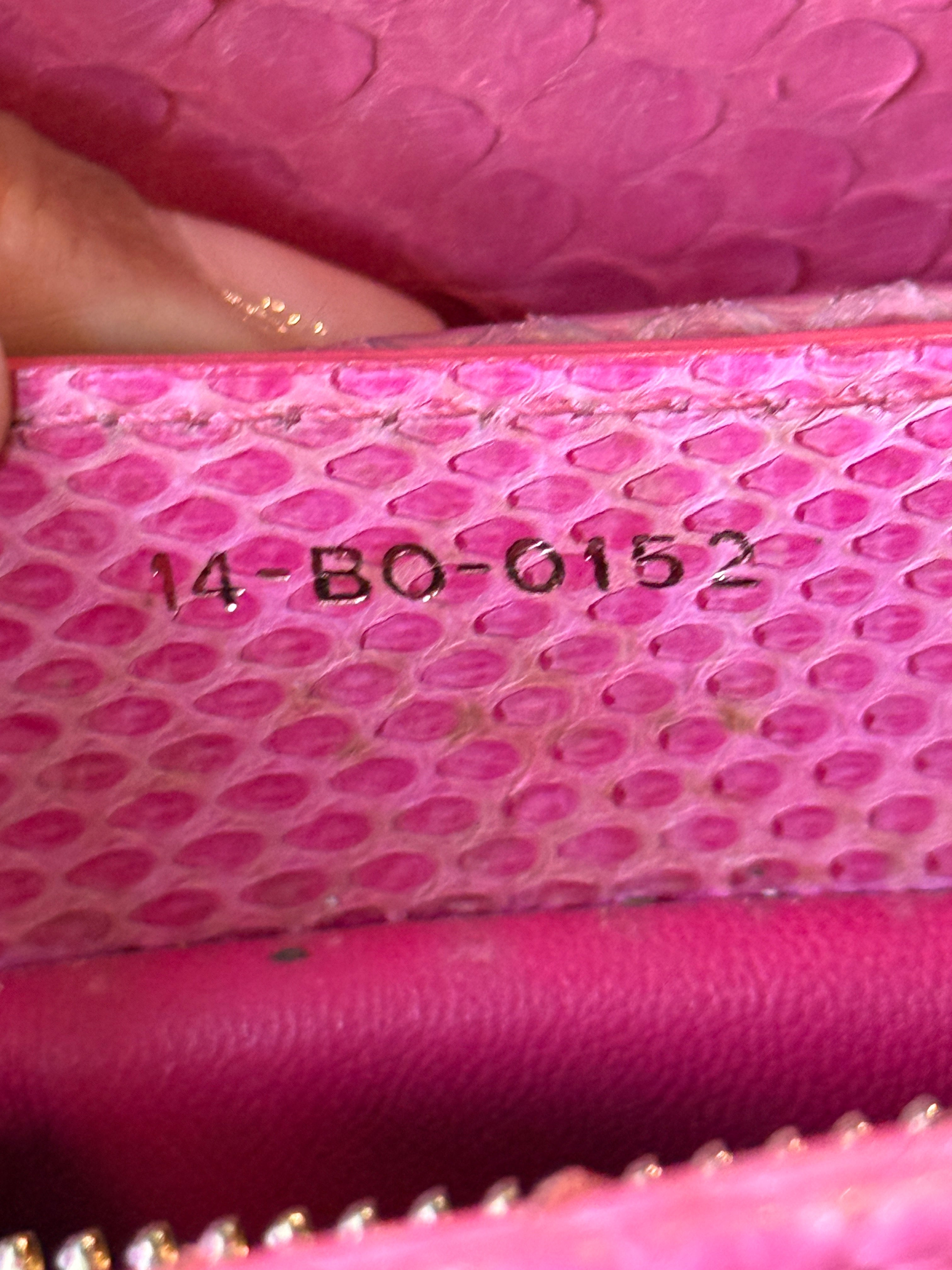 DIOR Lady Dior Pink Snakeskin