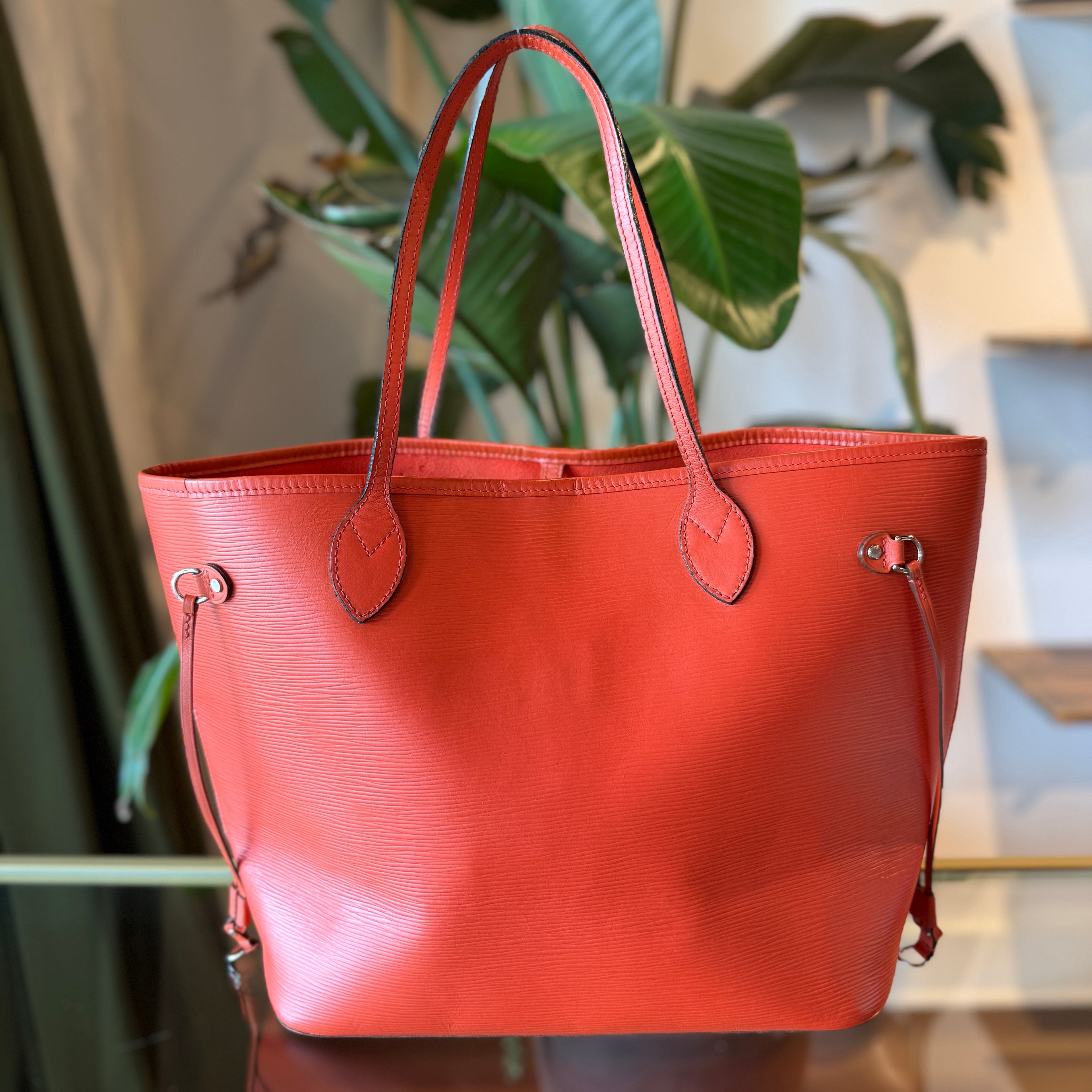 LOUIS VUITTON Neverfull MM Orange Epi Leather Tote