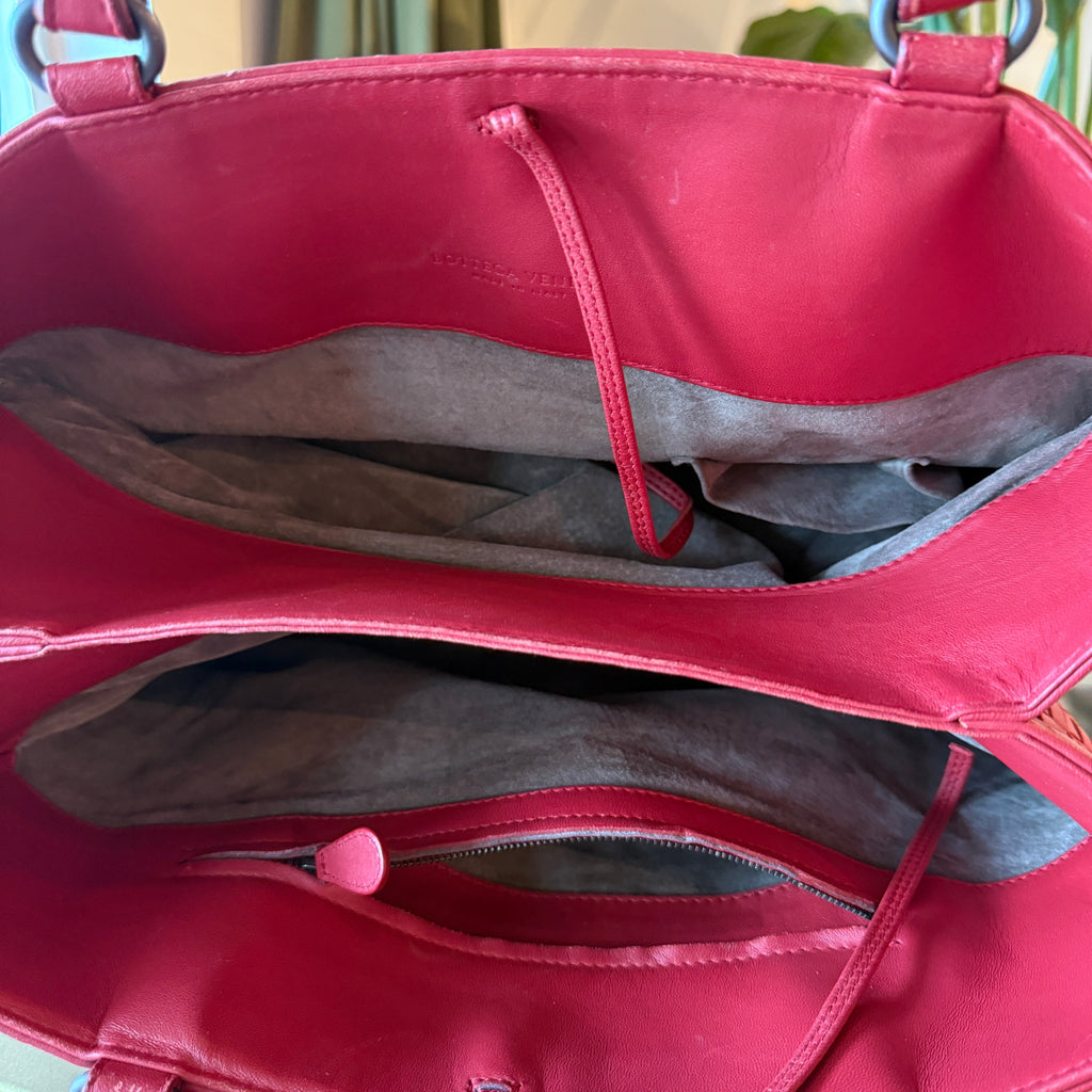 BOTTEGA VENETA Milano Pink Nappa Intrecciato Tote Bag