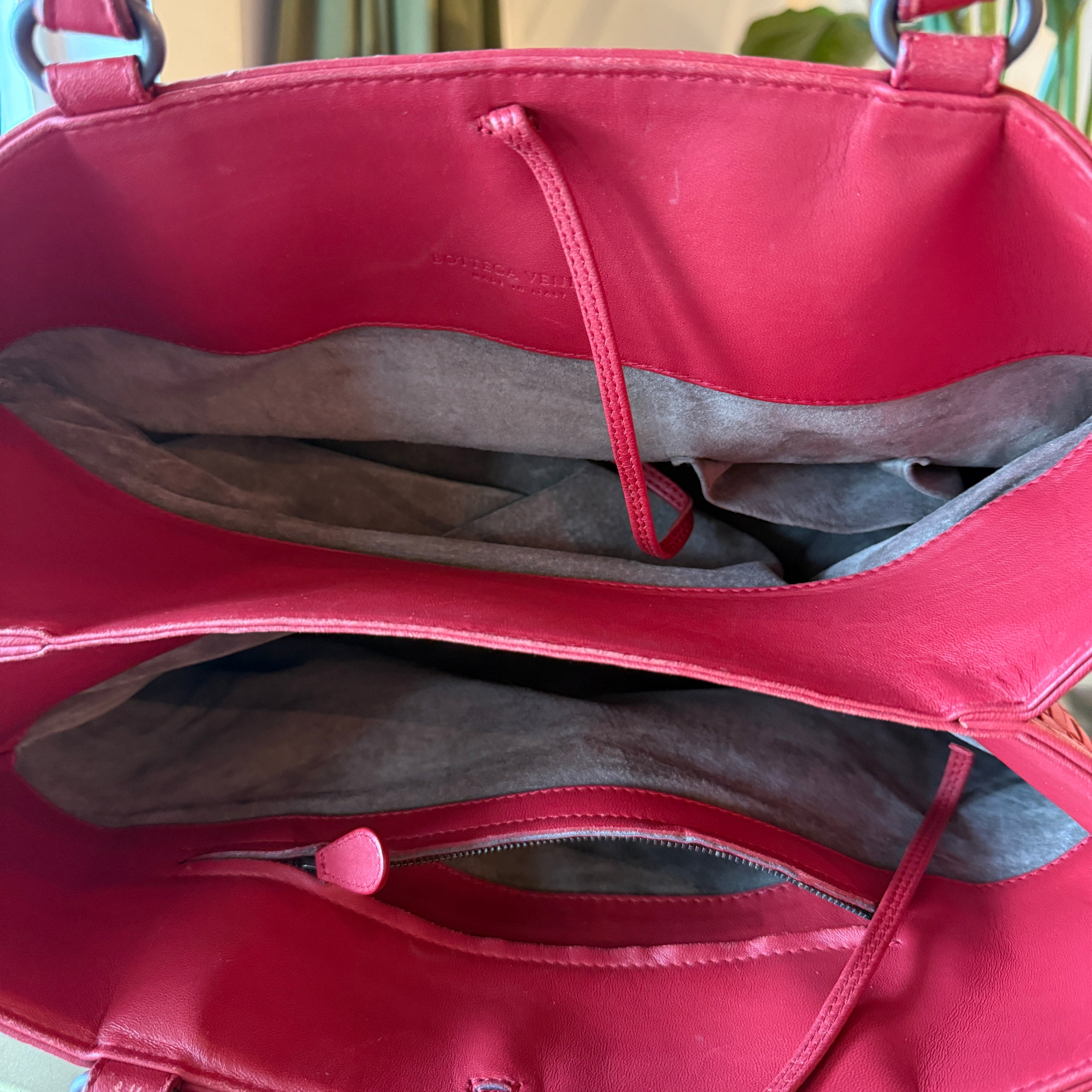 BOTTEGA VENETA Milano Pink Nappa Intrecciato Tote Bag