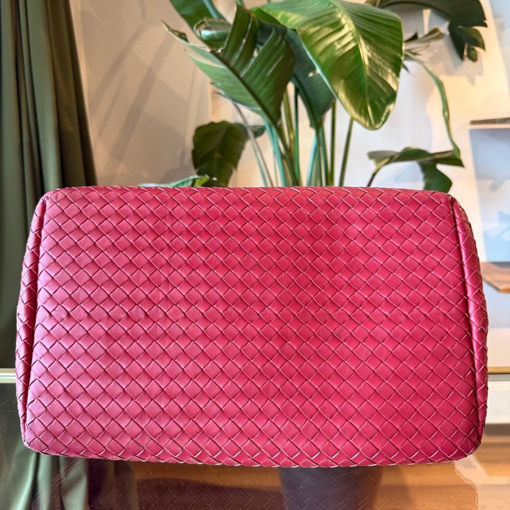 BOTTEGA VENETA Milano Pink Nappa Intrecciato Tote Bag