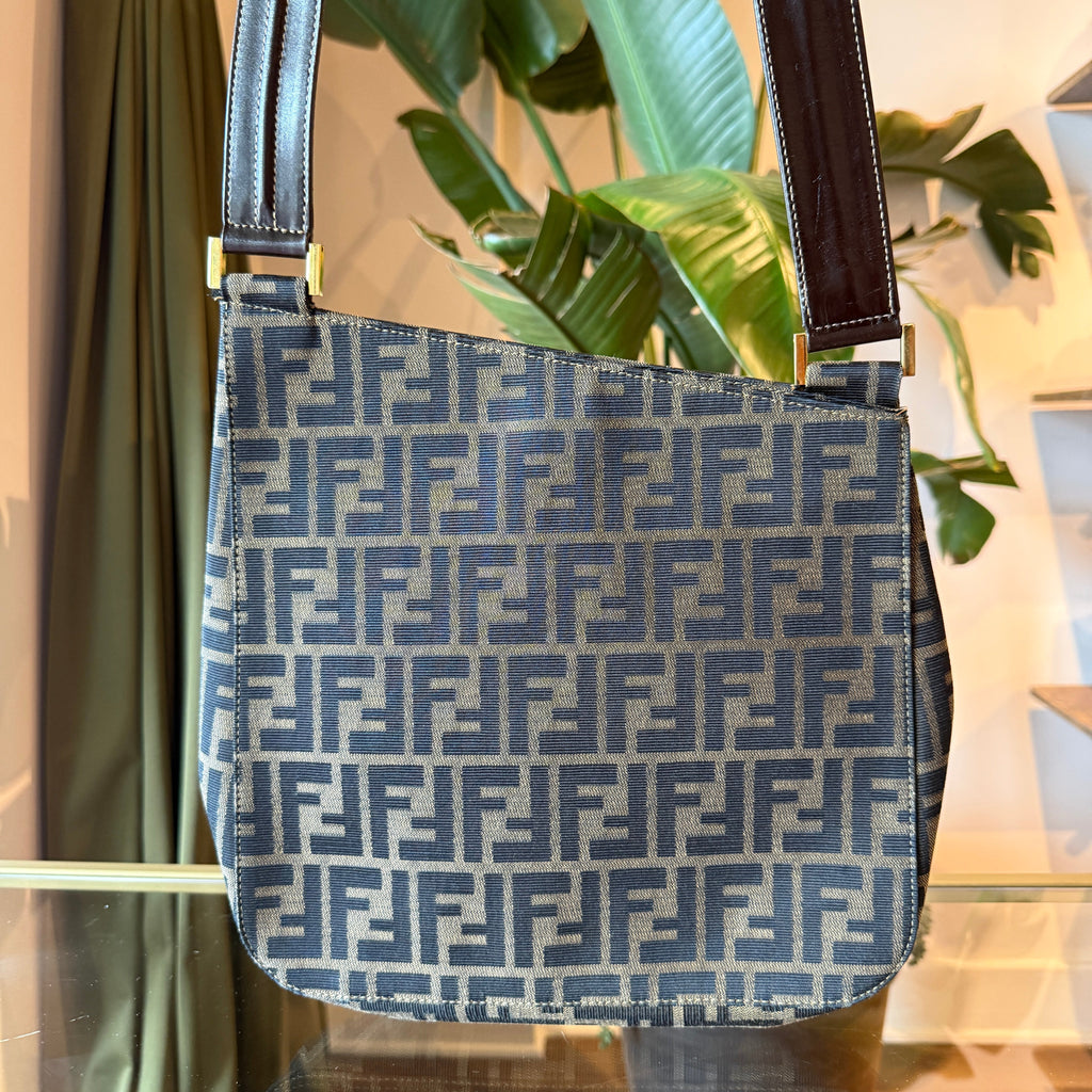 FENDI Medium Zucca Asymmetrical Shoulder Bag