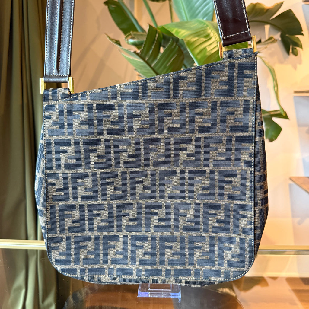 FENDI Medium Zucca Asymmetrical Shoulder Bag
