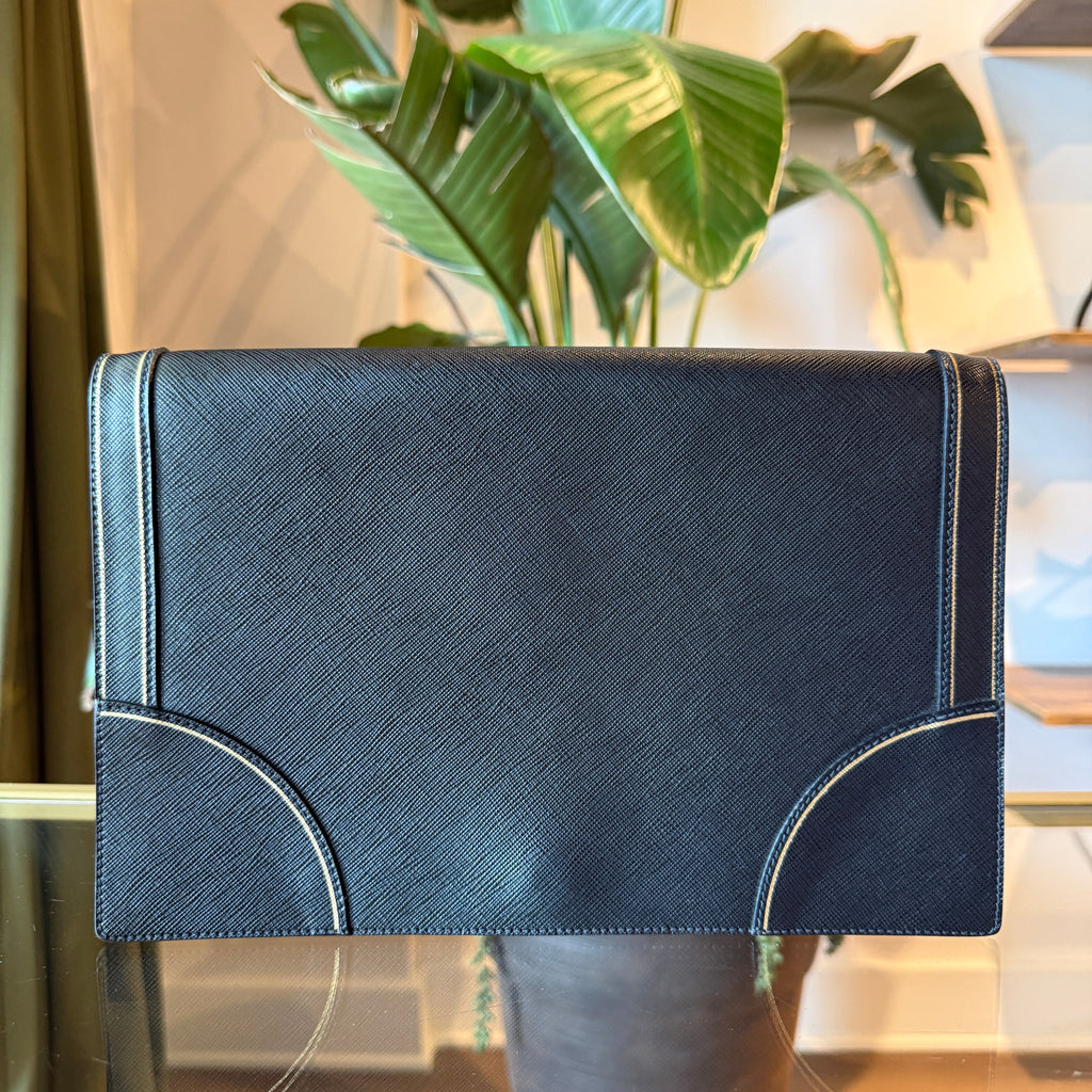 PRADA Black Saffiano Leather Shoulder Bag