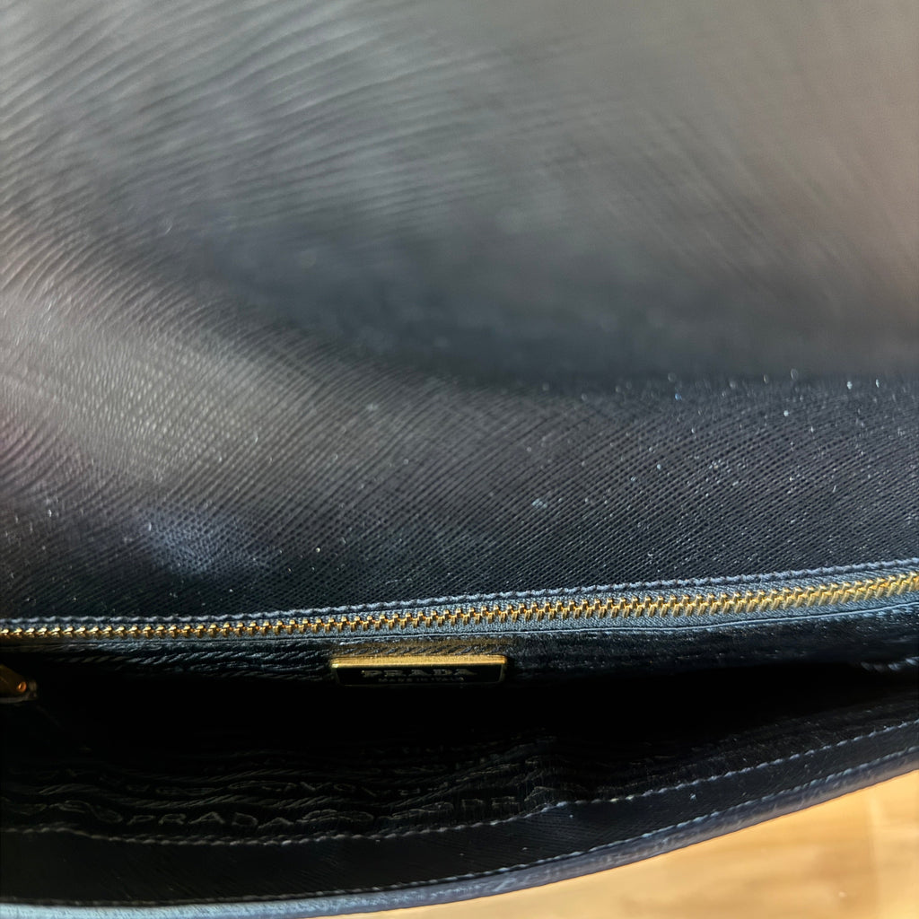 PRADA Black Saffiano Leather Shoulder Bag