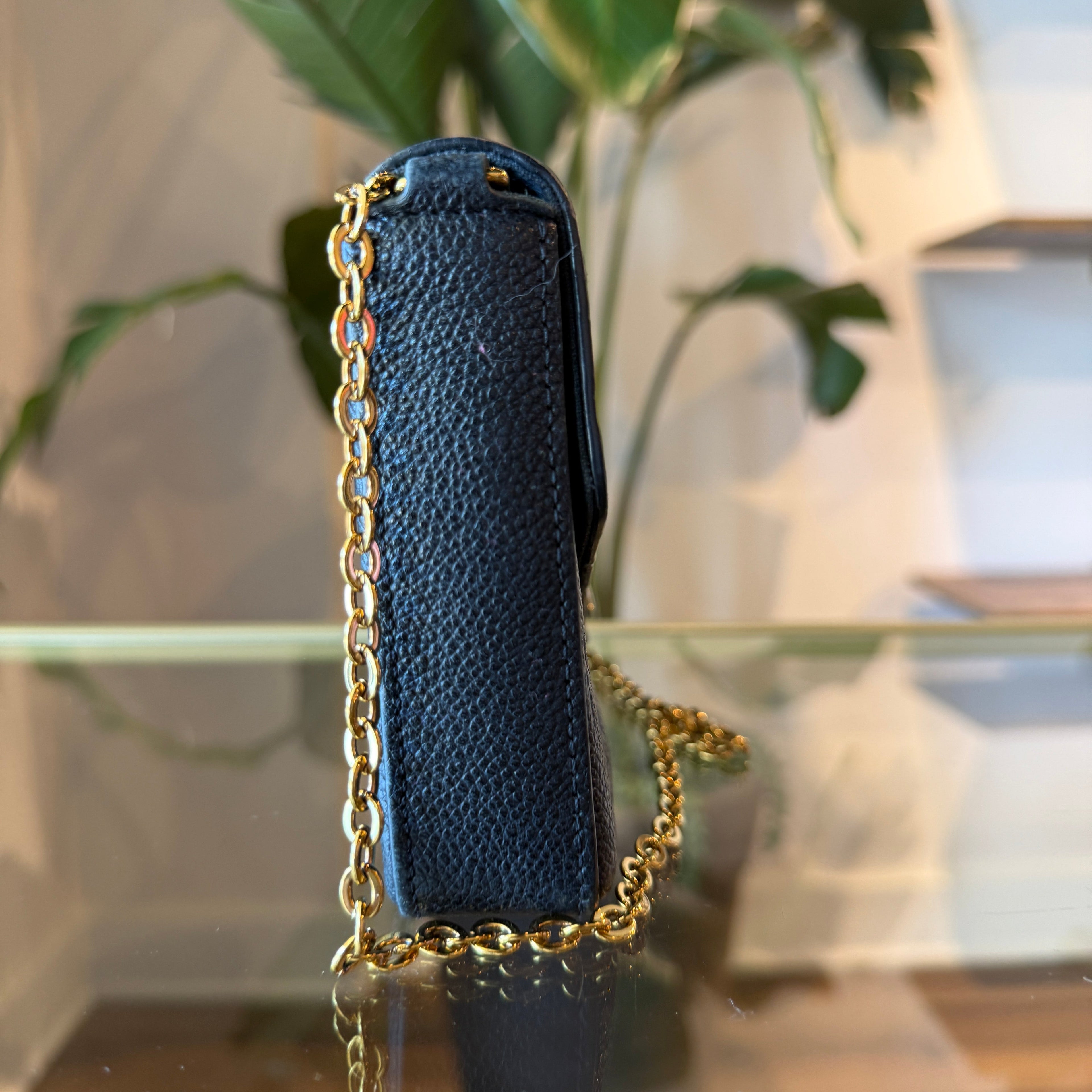 LOUIS VUITTON Black Empreinte Felicie Pochette