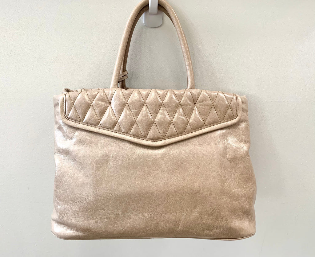MIU MIU BEIGE LEATHER SATCHEL