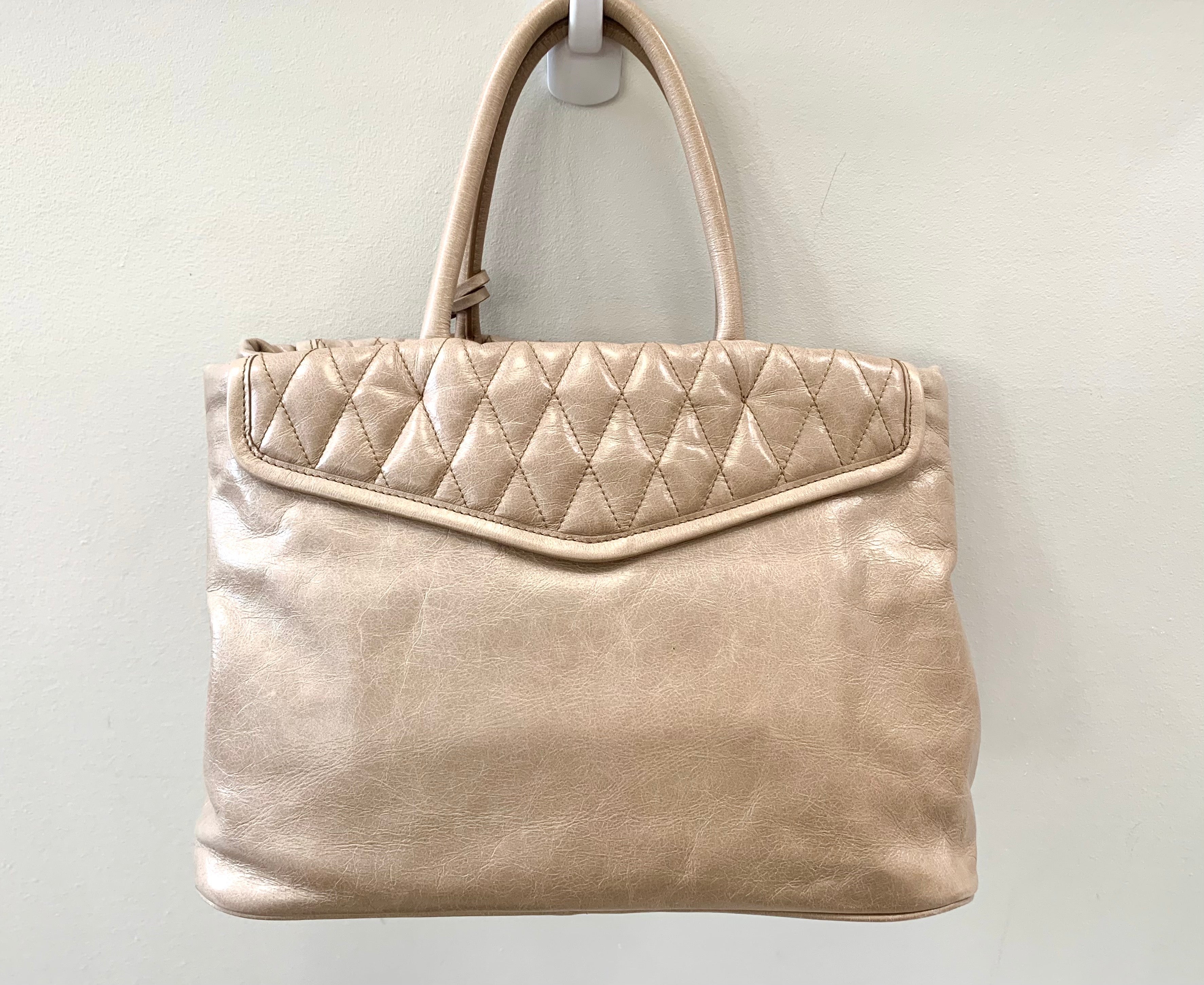 MIU MIU BEIGE LEATHER SATCHEL
