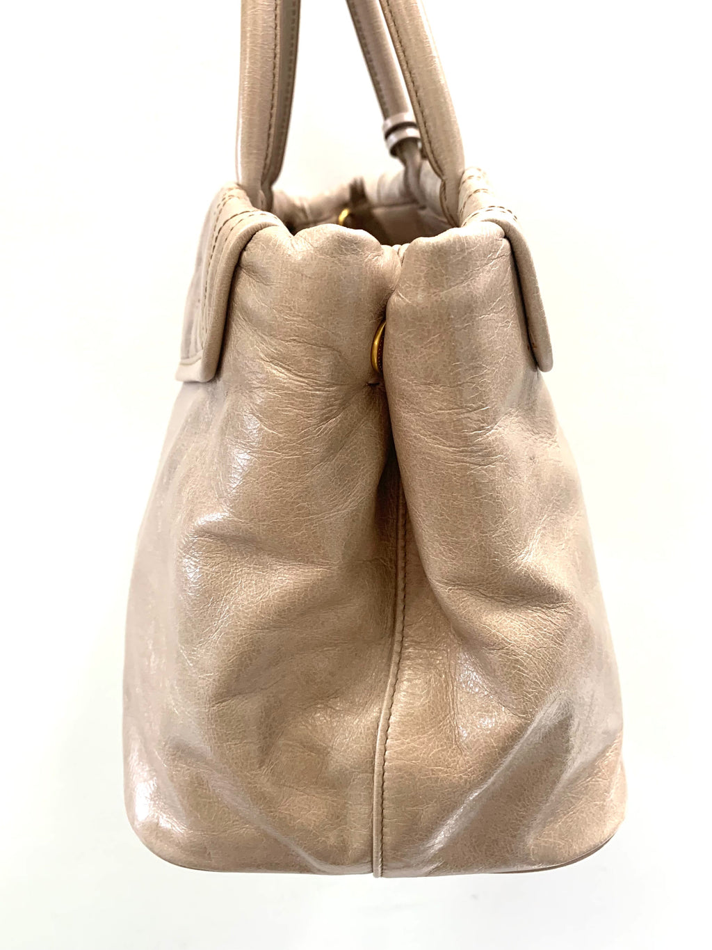 MIU MIU BEIGE LEATHER SATCHEL