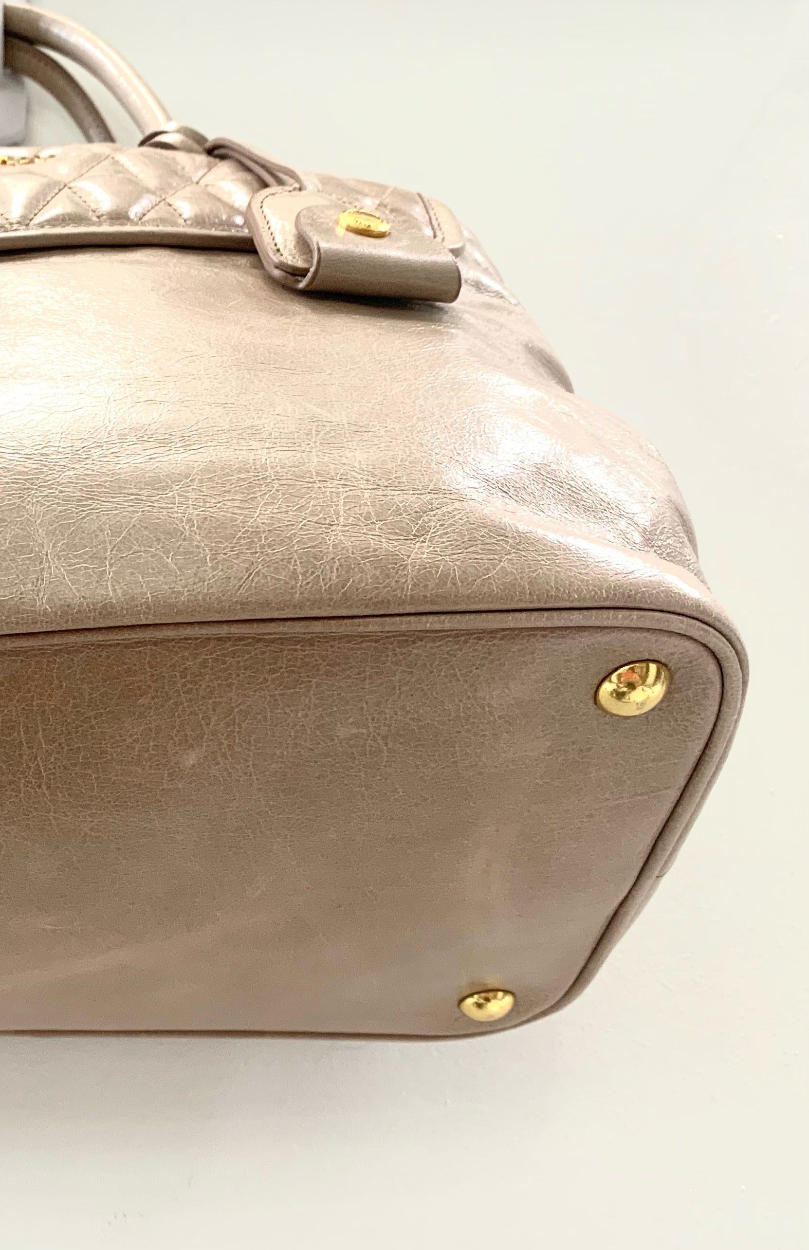 MIU MIU BEIGE LEATHER SATCHEL