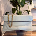 VALENTINO White Foldover Shoulder Bag