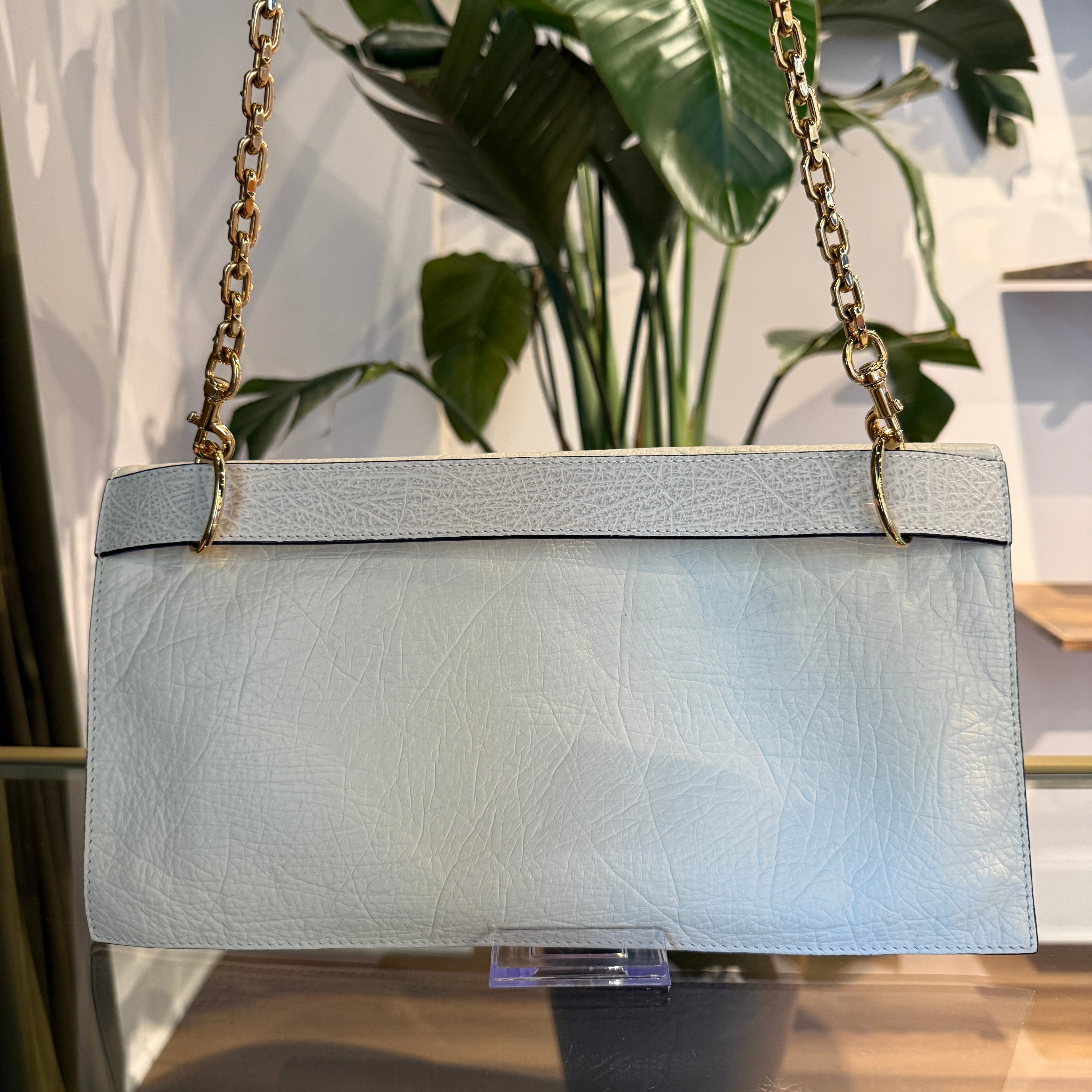 VALENTINO White Foldover Shoulder Bag