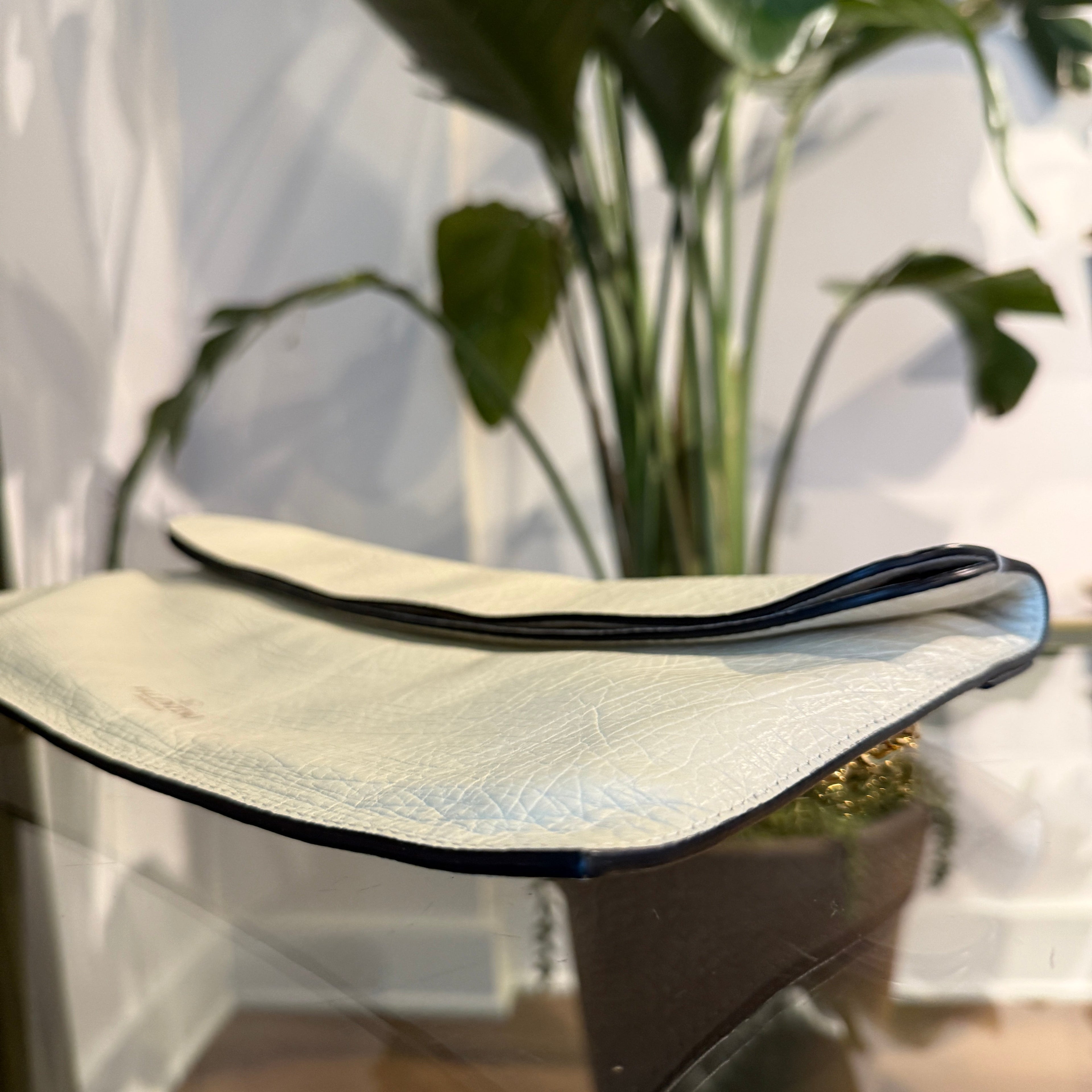 VALENTINO White Foldover Shoulder Bag