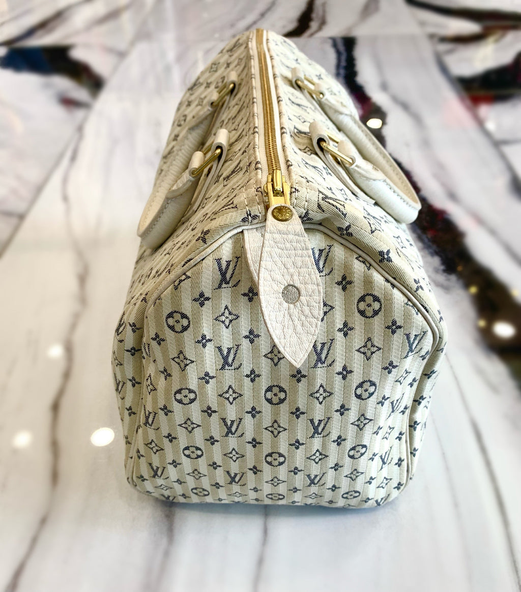 LOUIS VUITTON MONOGRAM MINI LIN CROISETTE SPEEDY 30 BAG