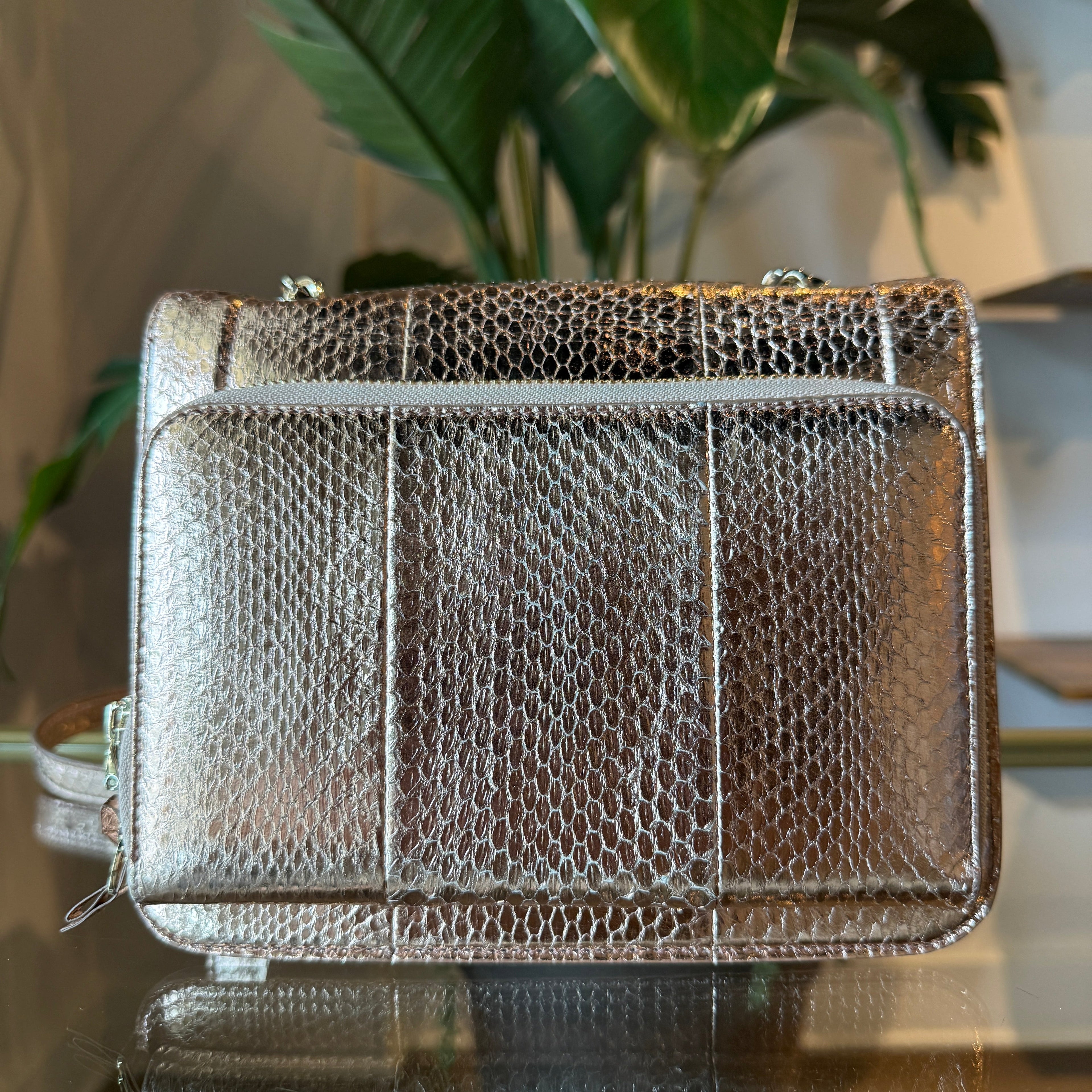 FERRAGAMO Metallic Vara Bow Crossbody