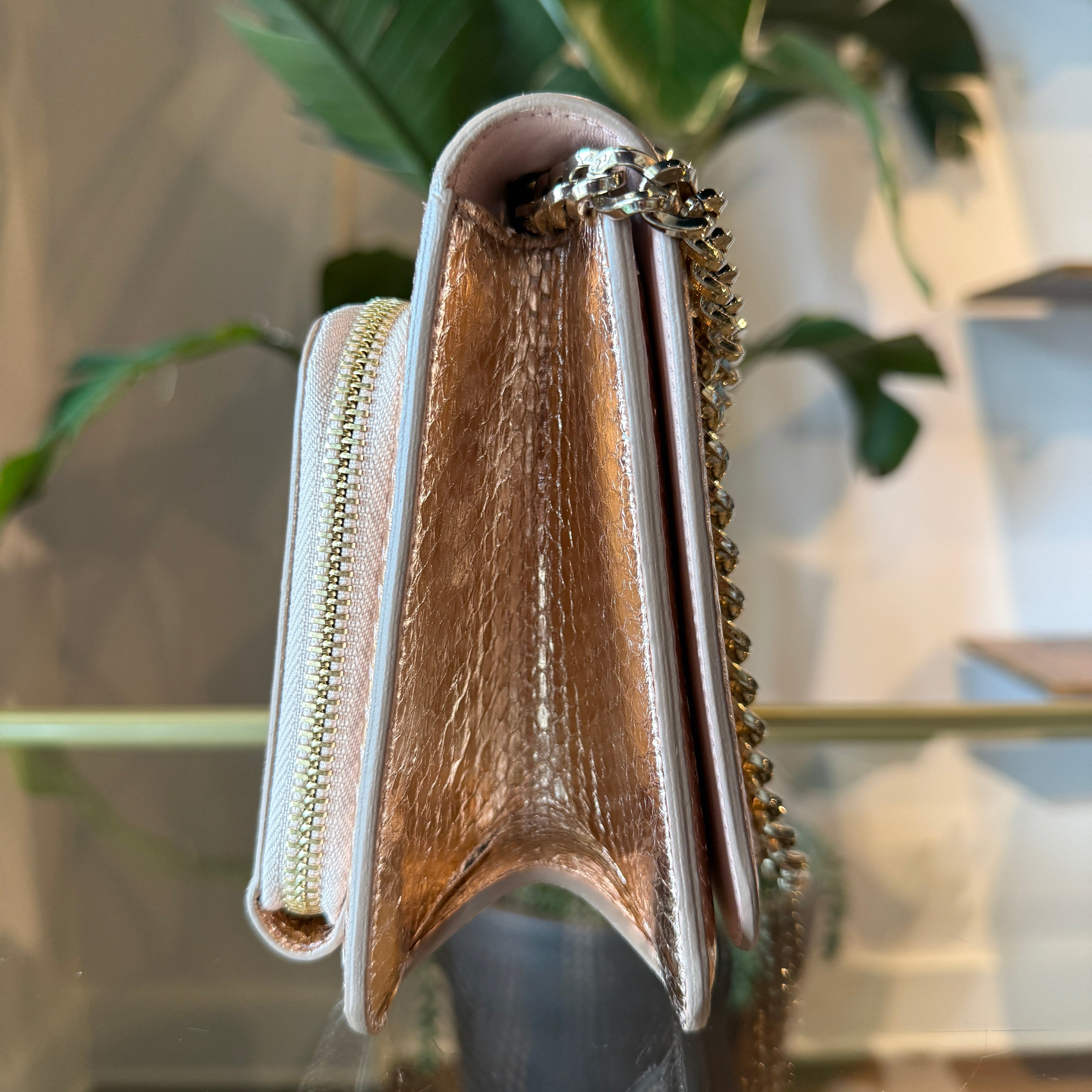FERRAGAMO Metallic Vara Bow Crossbody