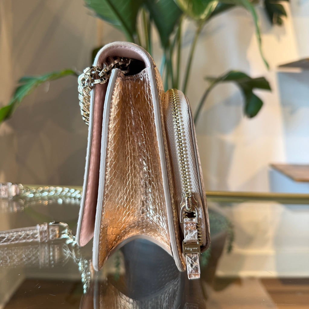 FERRAGAMO Metallic Vara Bow Crossbody