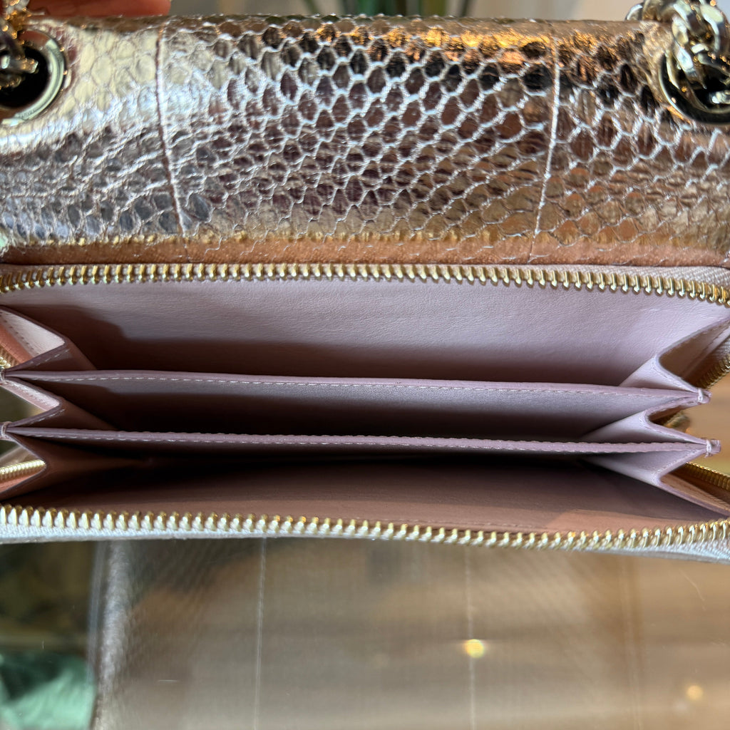FERRAGAMO Metallic Vara Bow Crossbody