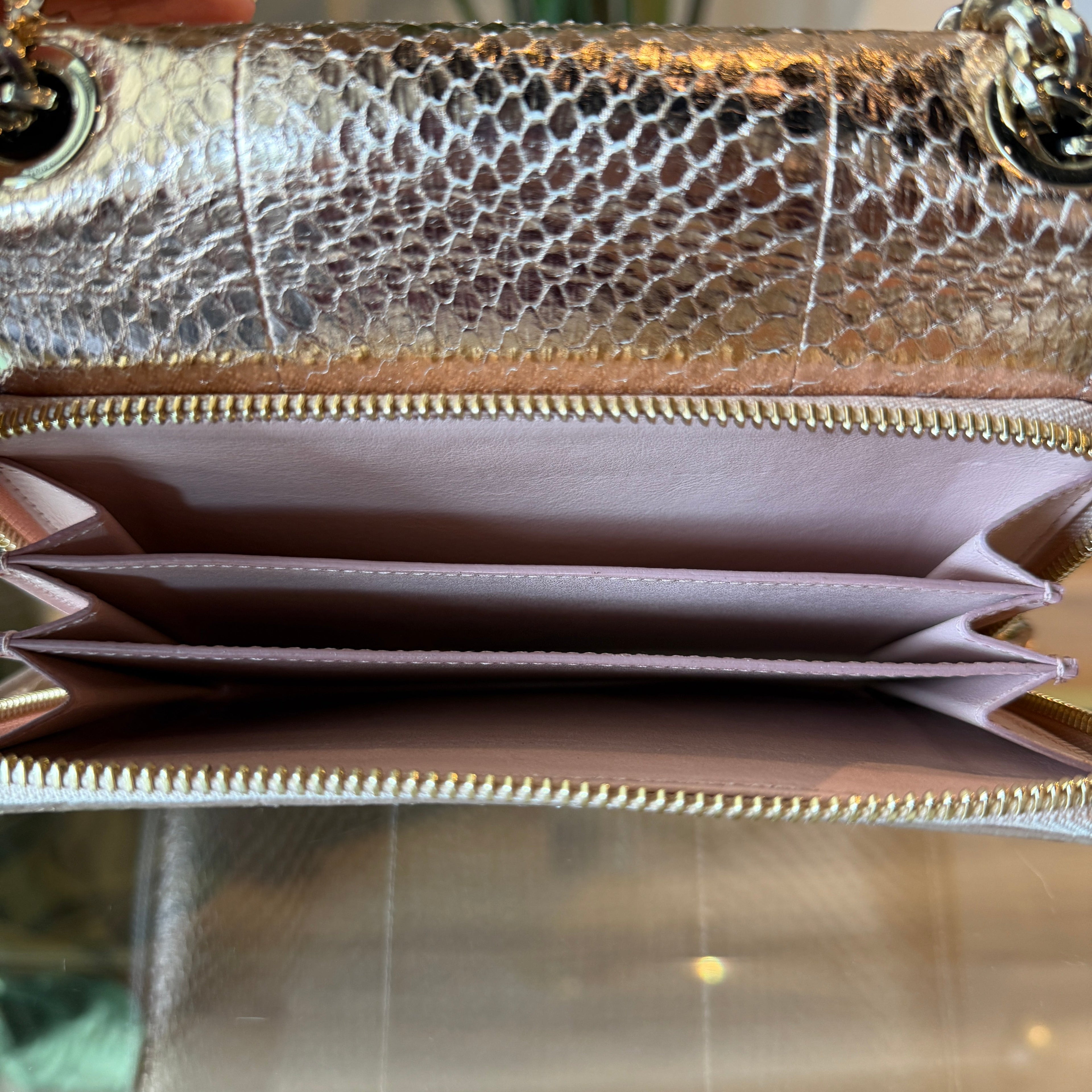 FERRAGAMO Metallic Vara Bow Crossbody
