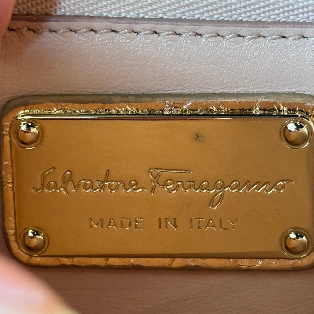 FERRAGAMO Metallic Vara Bow Crossbody