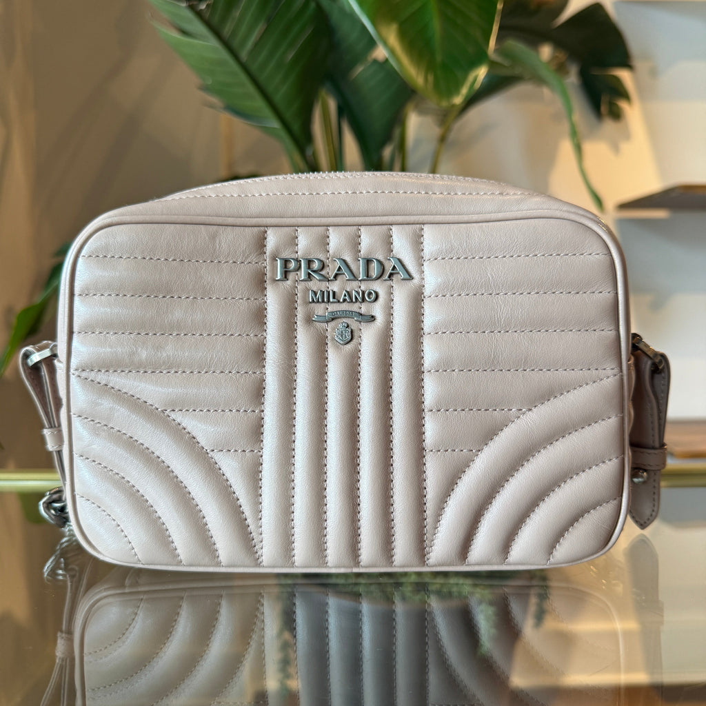 PRADA Soft Calfskin Diagramme Camera Crossbody