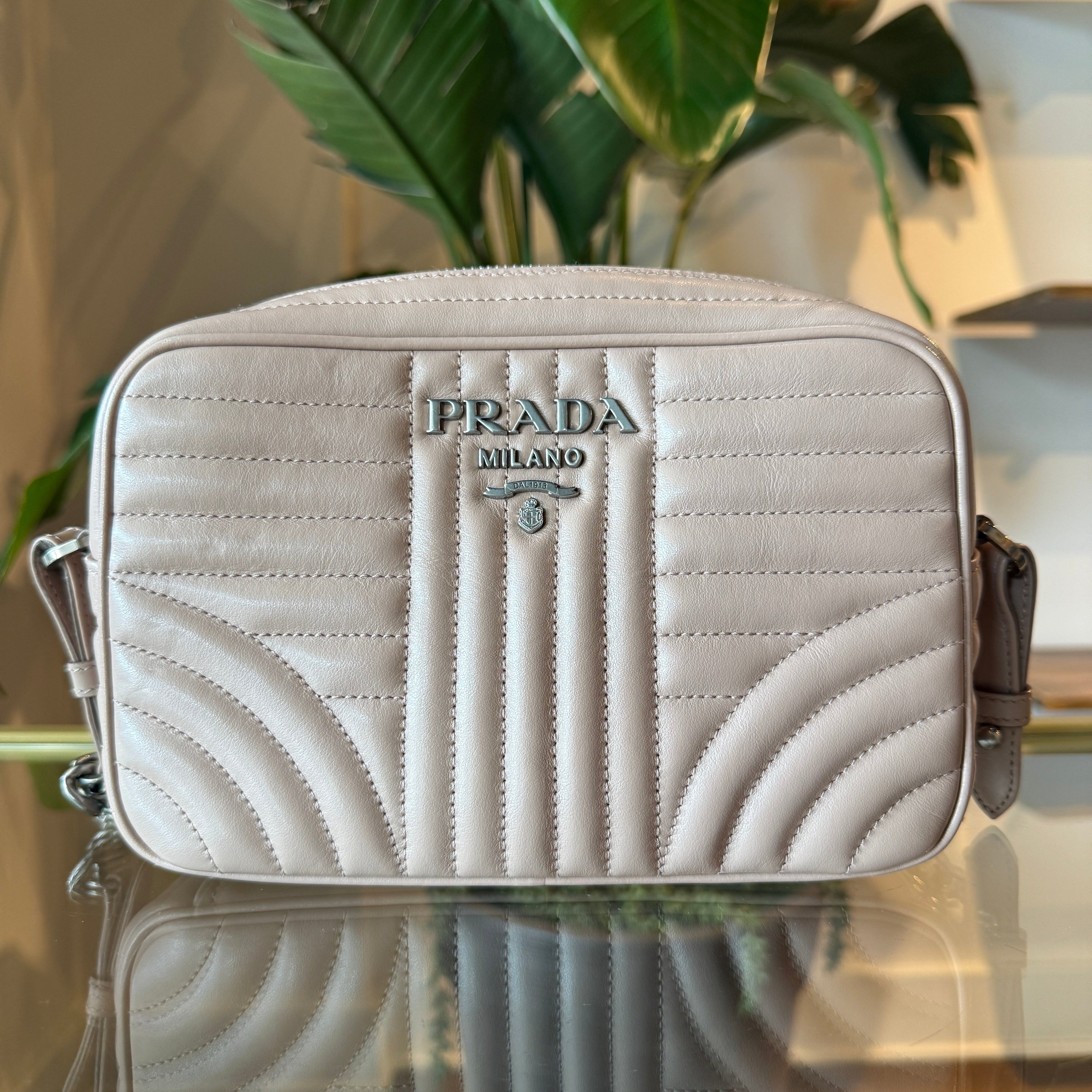 PRADA Soft Calfskin Diagramme Camera Crossbody