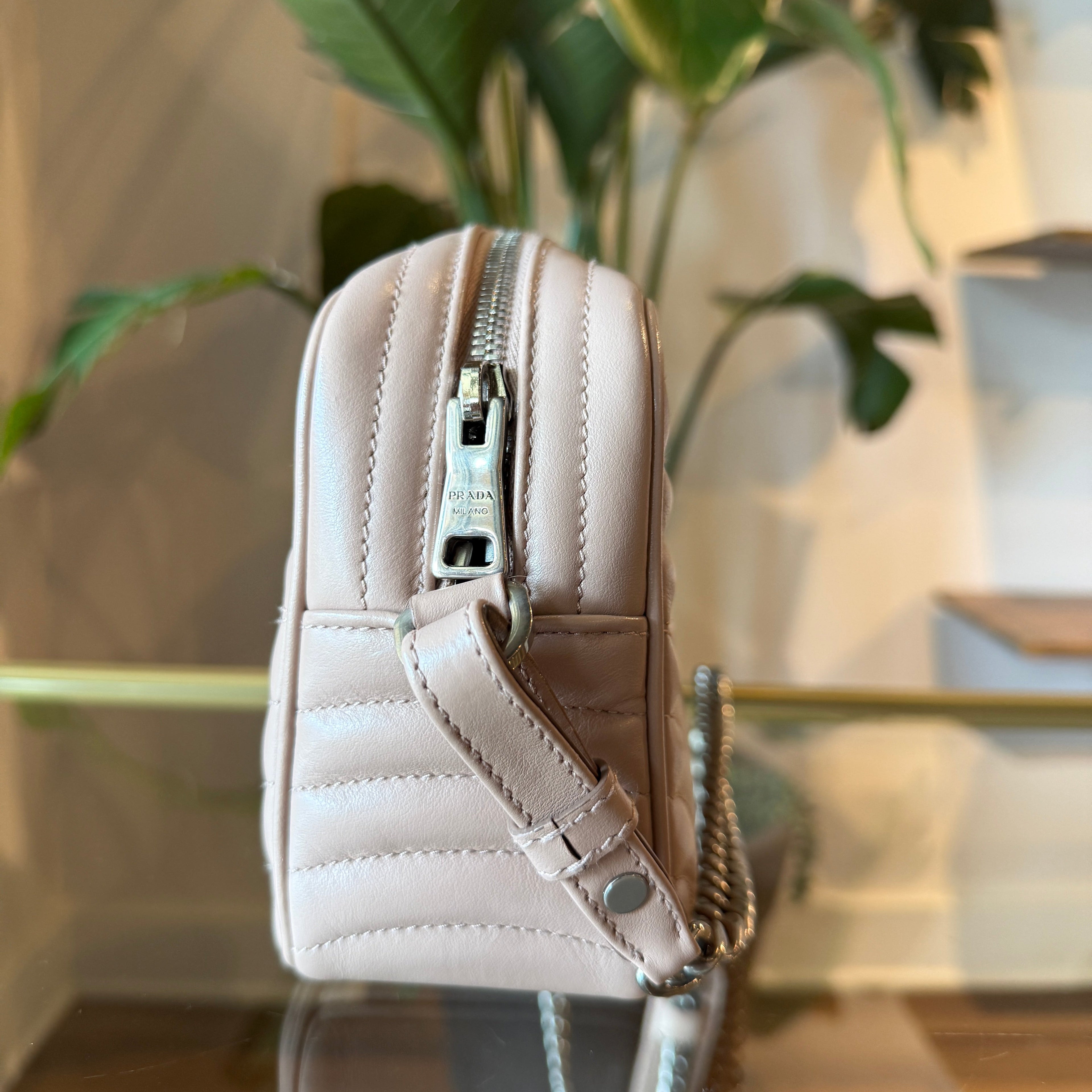 PRADA Soft Calfskin Diagramme Camera Crossbody