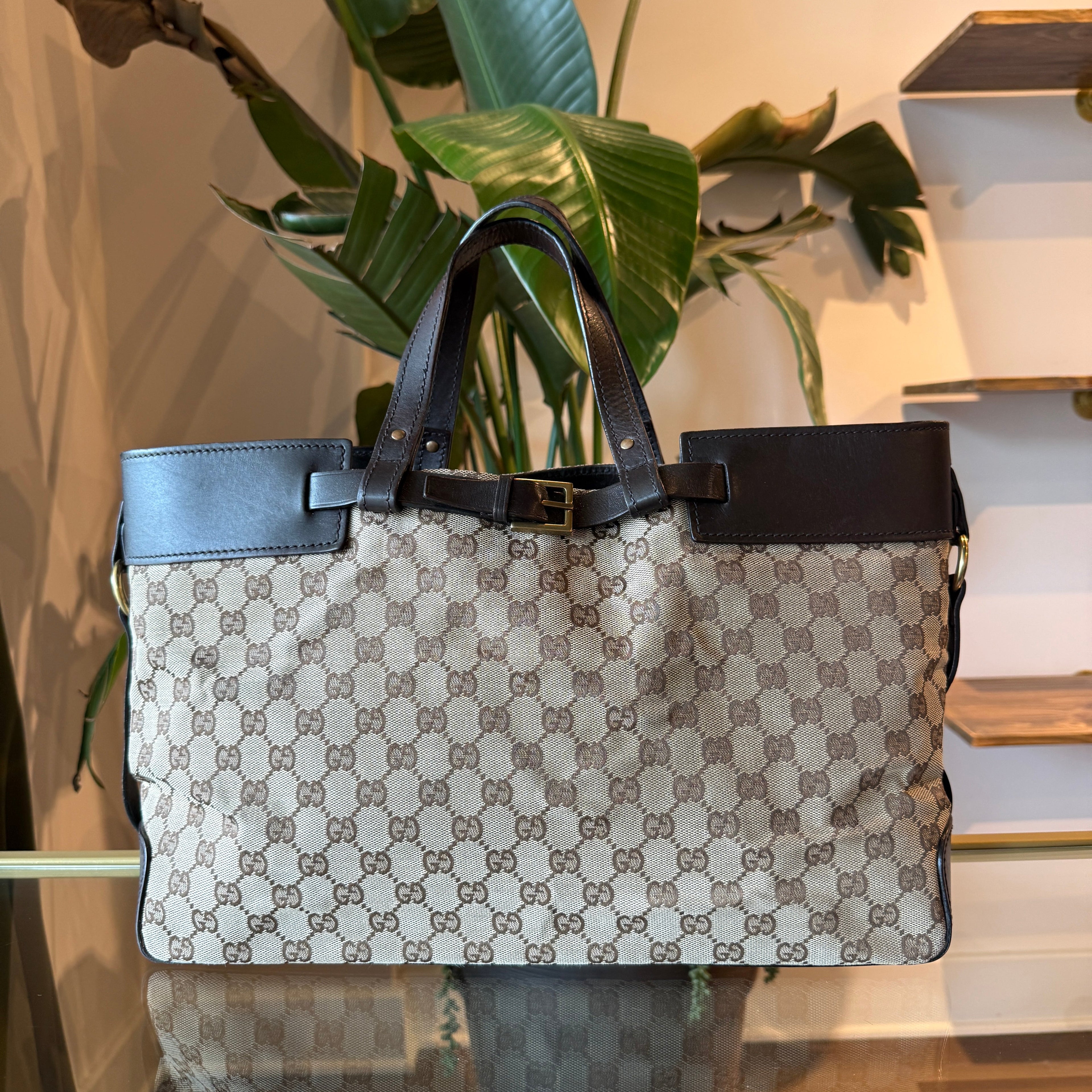 GUCCI GG Canvas Belted Tote