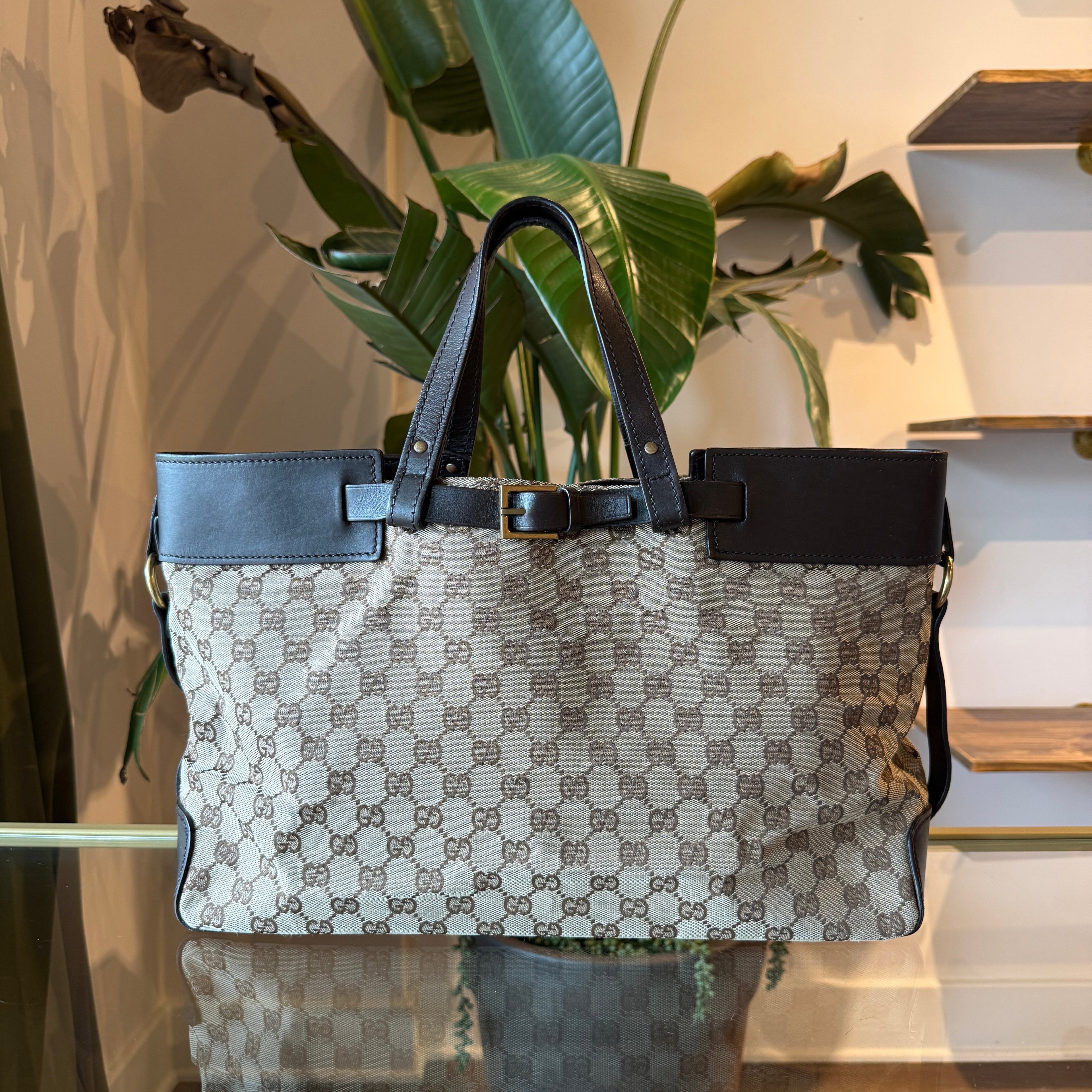 GUCCI GG Canvas Belted Tote