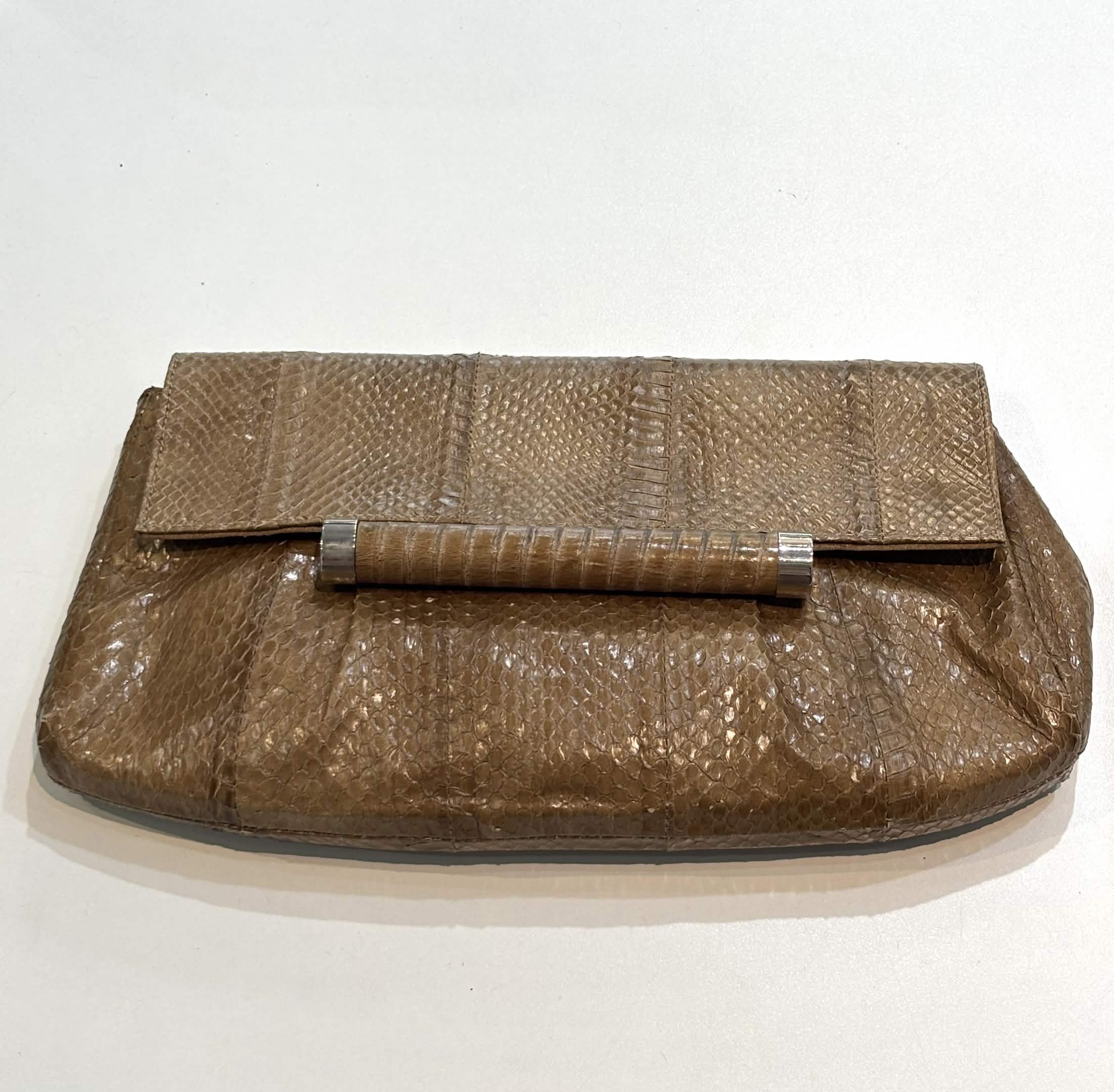 PANTERA PYTHON LEATHER CLUTCH BAG